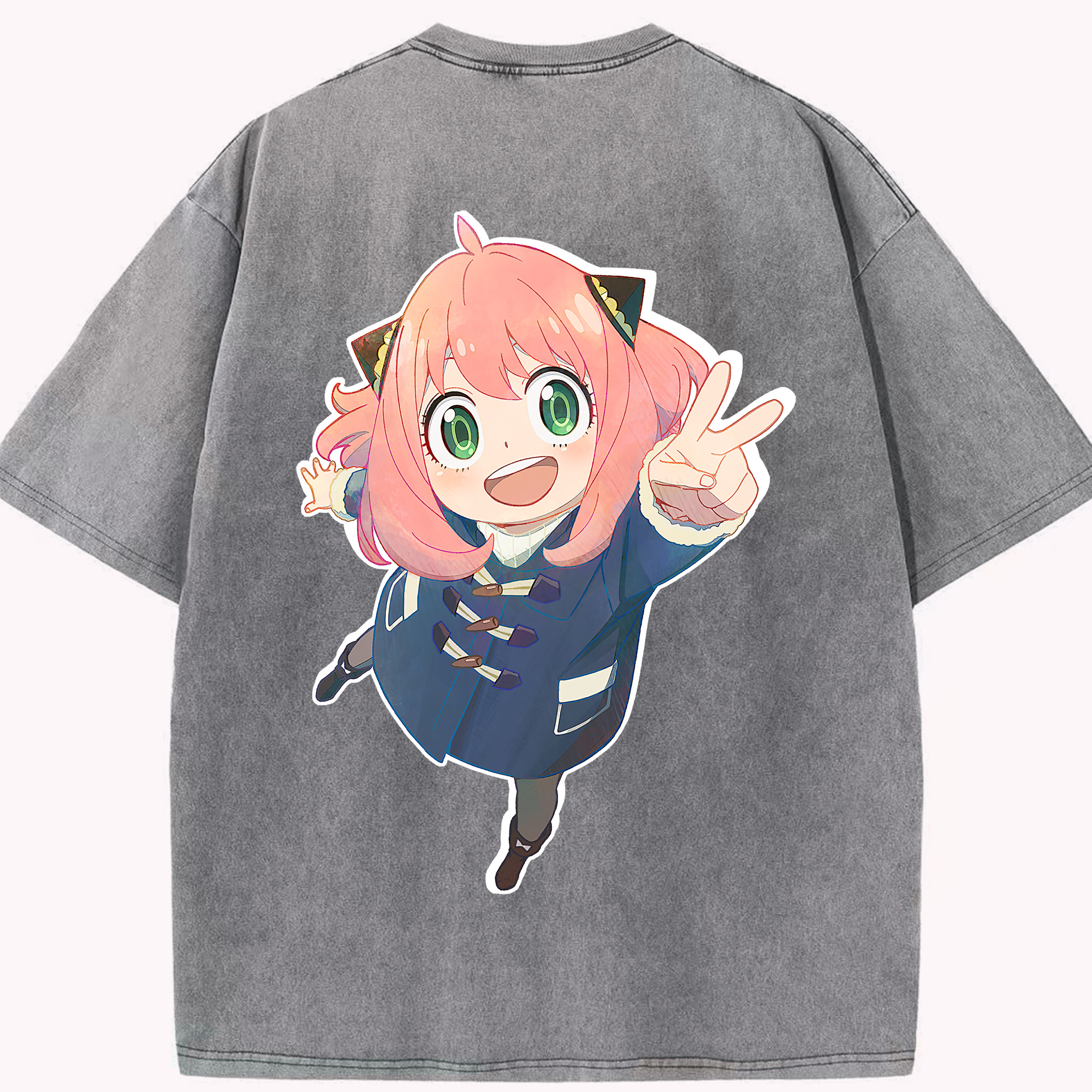 （画像用） SPY×FAMILY间谍家家酒 綿100% ヴィンテージ風 半袖Tシャツ（背面プリント）