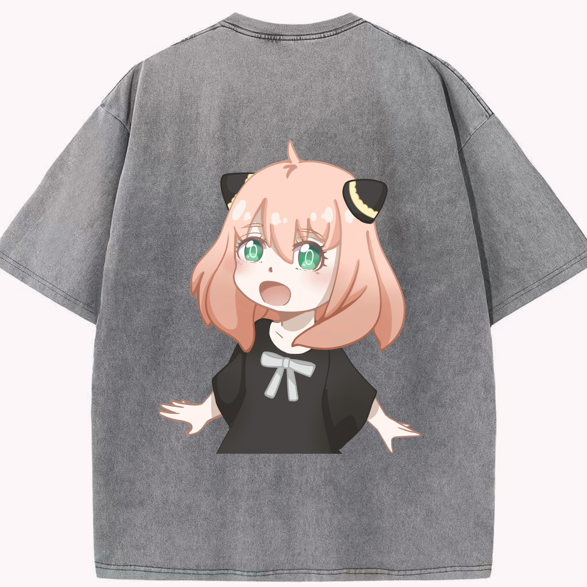 （画像用） SPY×FAMILY间谍家家酒 綿100% ヴィンテージ風 半袖Tシャツ（背面プリント）
