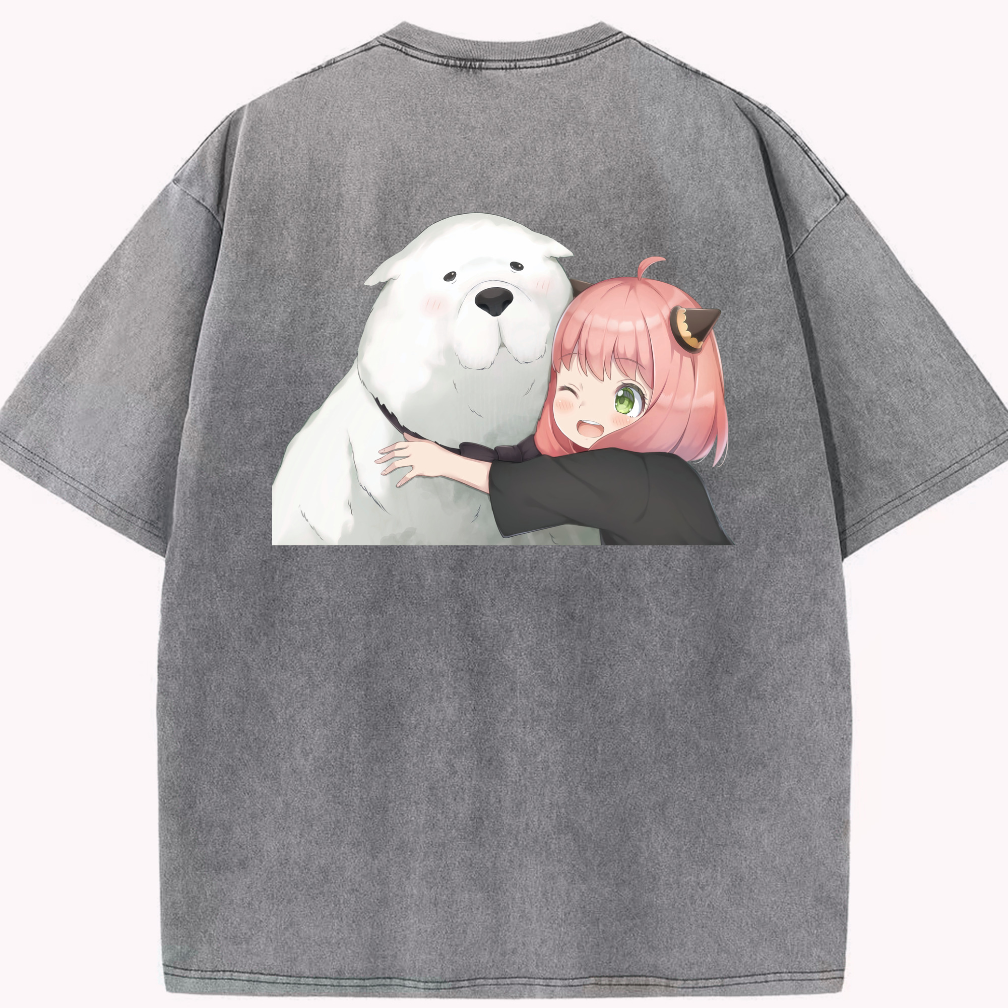 （画像用） SPY×FAMILY间谍家家酒 綿100% ヴィンテージ風 半袖Tシャツ（背面プリント）