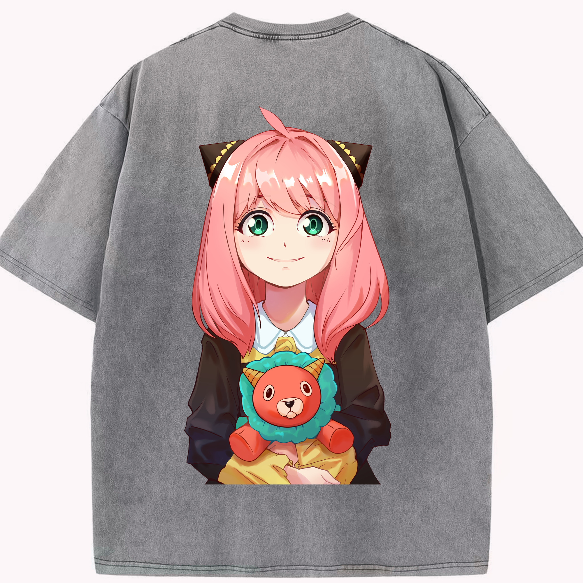 （画像用） SPY×FAMILY间谍家家酒 綿100% ヴィンテージ風 半袖Tシャツ（背面プリント）