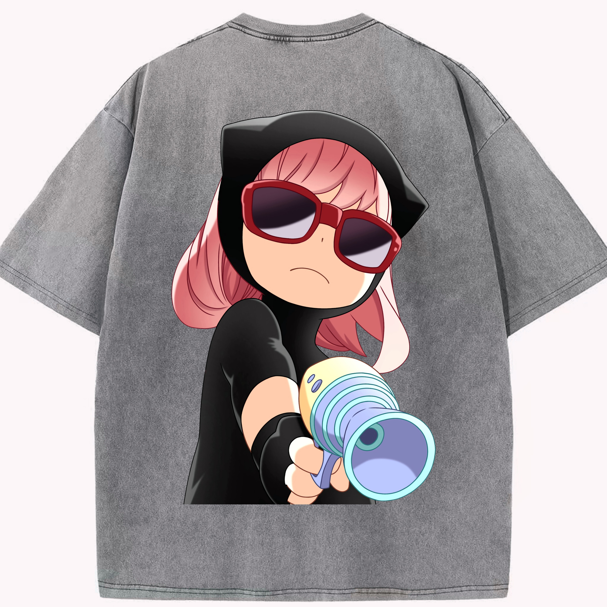 （画像用） SPY×FAMILY间谍家家酒 綿100% ヴィンテージ風 半袖Tシャツ（背面プリント）