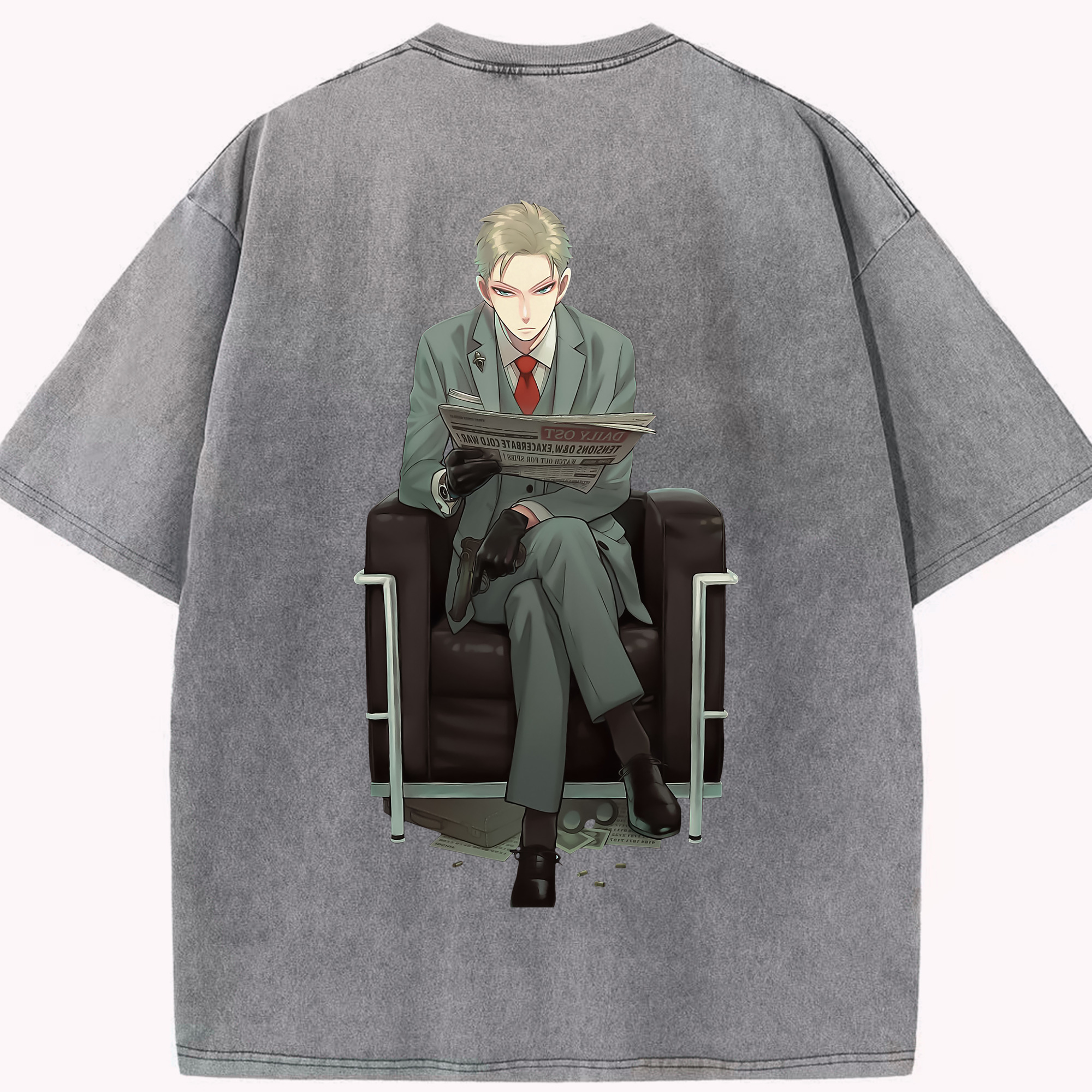 （画像用） SPY×FAMILY间谍家家酒 綿100% ヴィンテージ風 半袖Tシャツ（背面プリント）