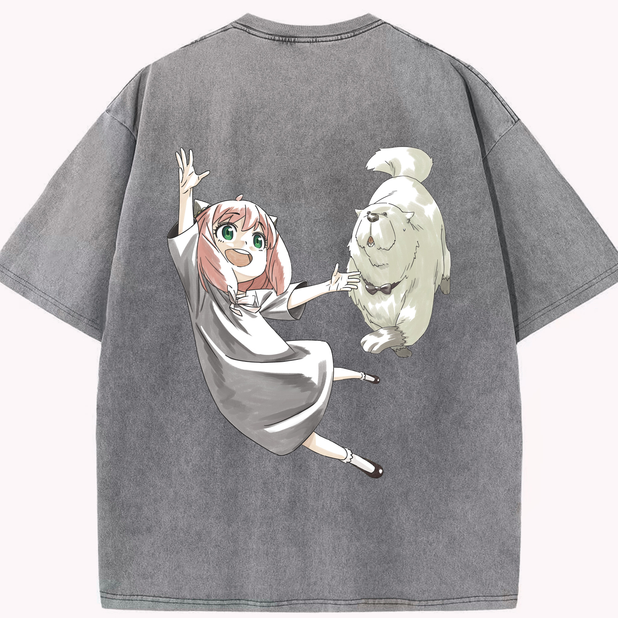 （画像用） SPY×FAMILY间谍家家酒 綿100% ヴィンテージ風 半袖Tシャツ（背面プリント）