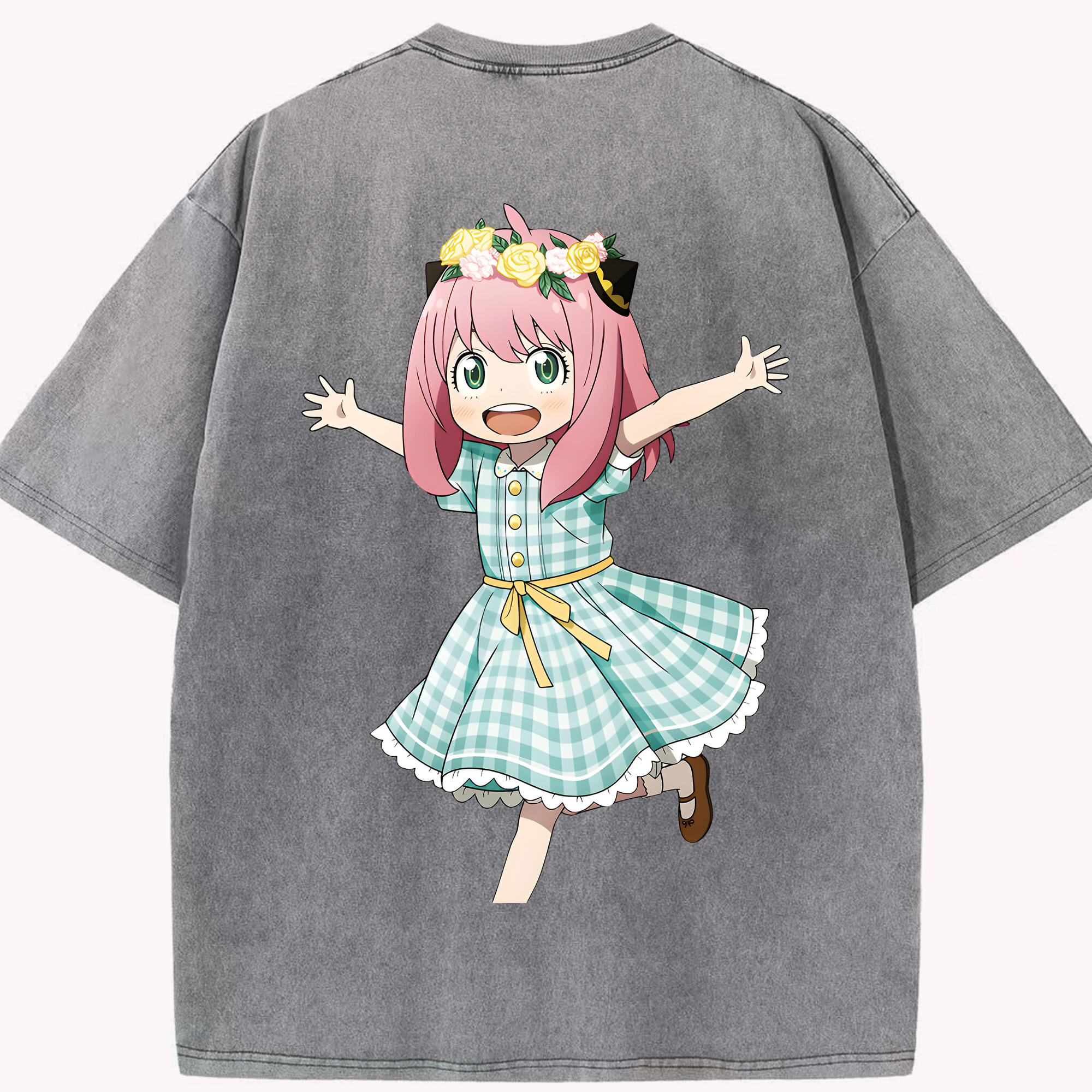 （画像用） SPY×FAMILY间谍家家酒 綿100% ヴィンテージ風 半袖Tシャツ（背面プリント）