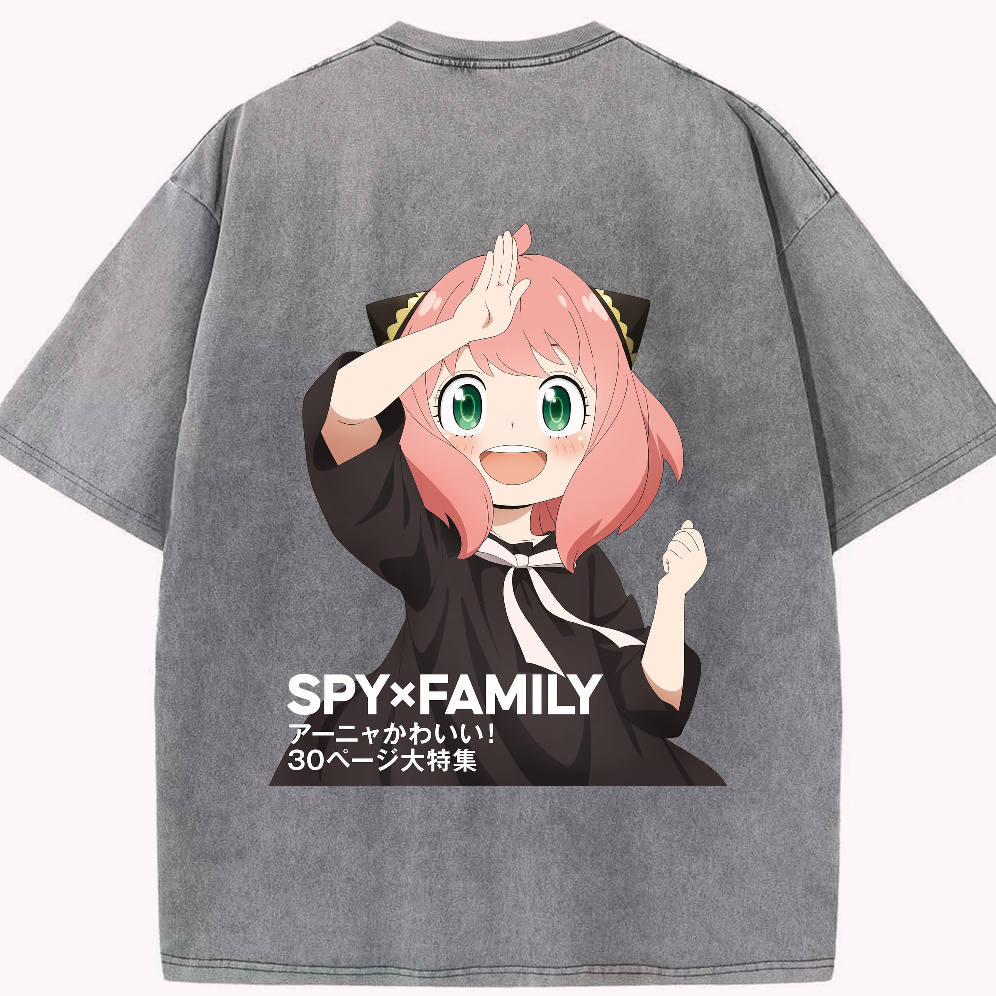 （画像用） SPY×FAMILY间谍家家酒 綿100% ヴィンテージ風 半袖Tシャツ（背面プリント）