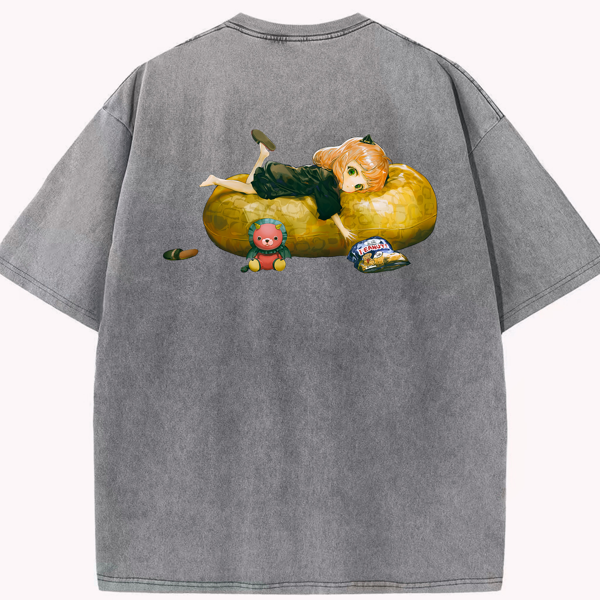 （画像用） SPY×FAMILY间谍家家酒 綿100% ヴィンテージ風 半袖Tシャツ（背面プリント）