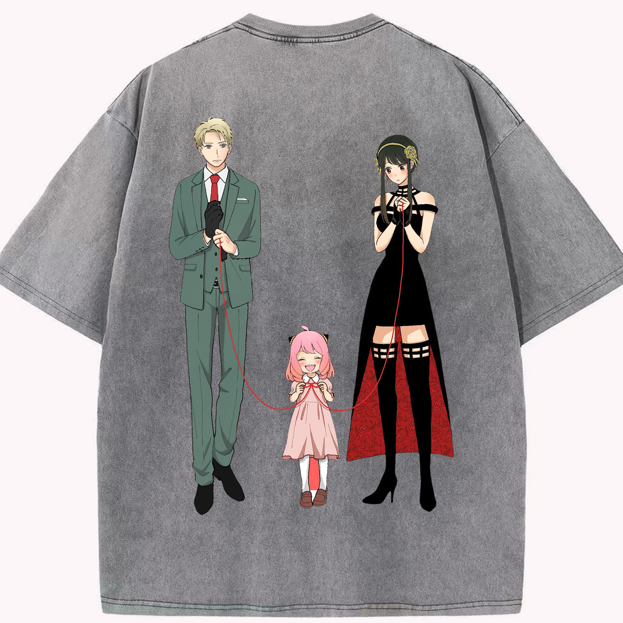 （画像用） SPY×FAMILY间谍家家酒 綿100% ヴィンテージ風 半袖Tシャツ（背面プリント）
