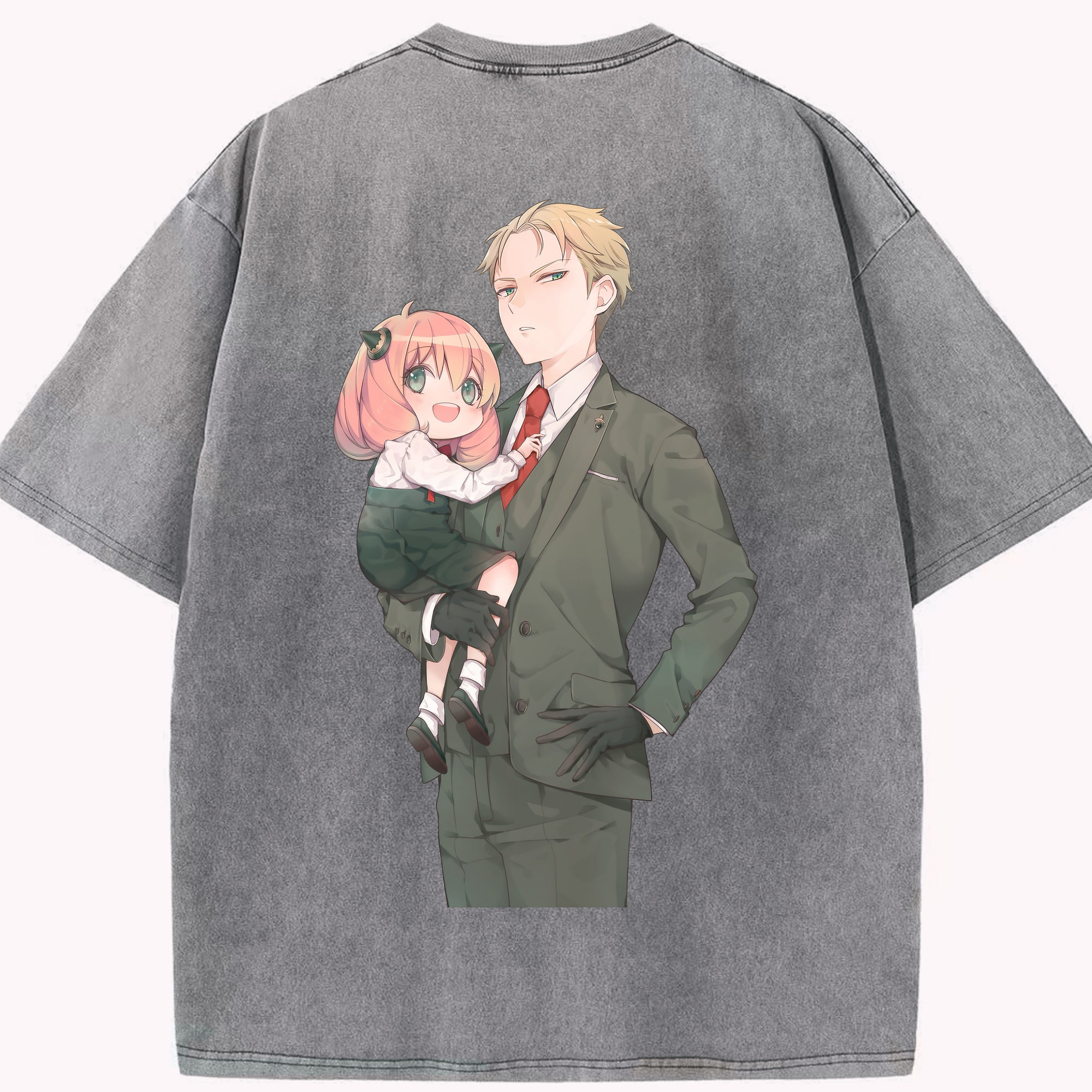 （画像用） SPY×FAMILY间谍家家酒 綿100% ヴィンテージ風 半袖Tシャツ（背面プリント）