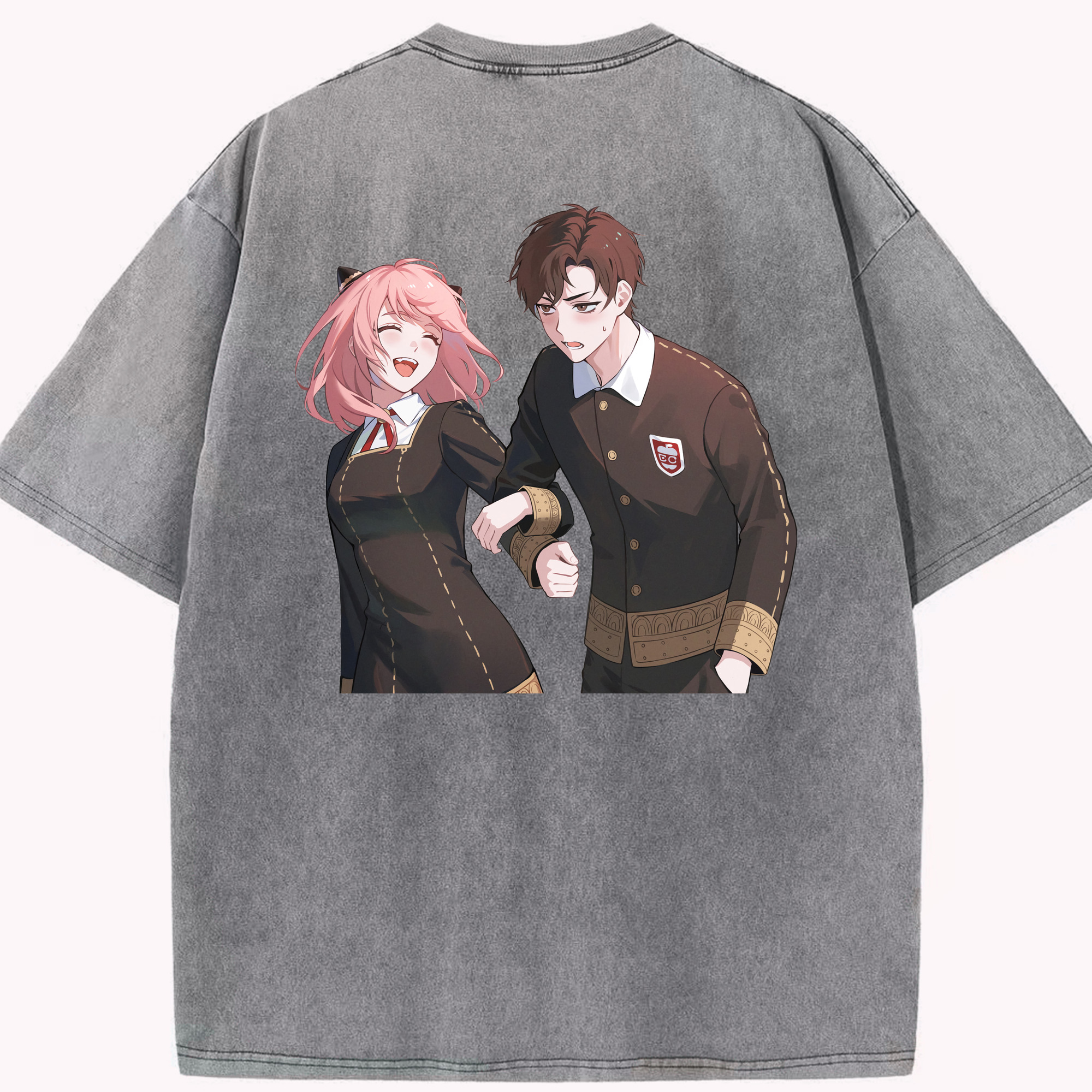 （画像用） SPY×FAMILY间谍家家酒 綿100% ヴィンテージ風 半袖Tシャツ（背面プリント）