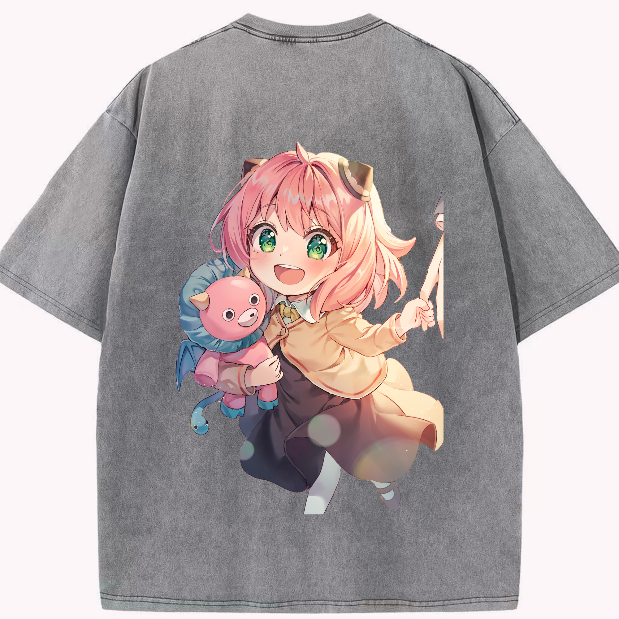 （画像用） SPY×FAMILY间谍家家酒 綿100% ヴィンテージ風 半袖Tシャツ（背面プリント）
