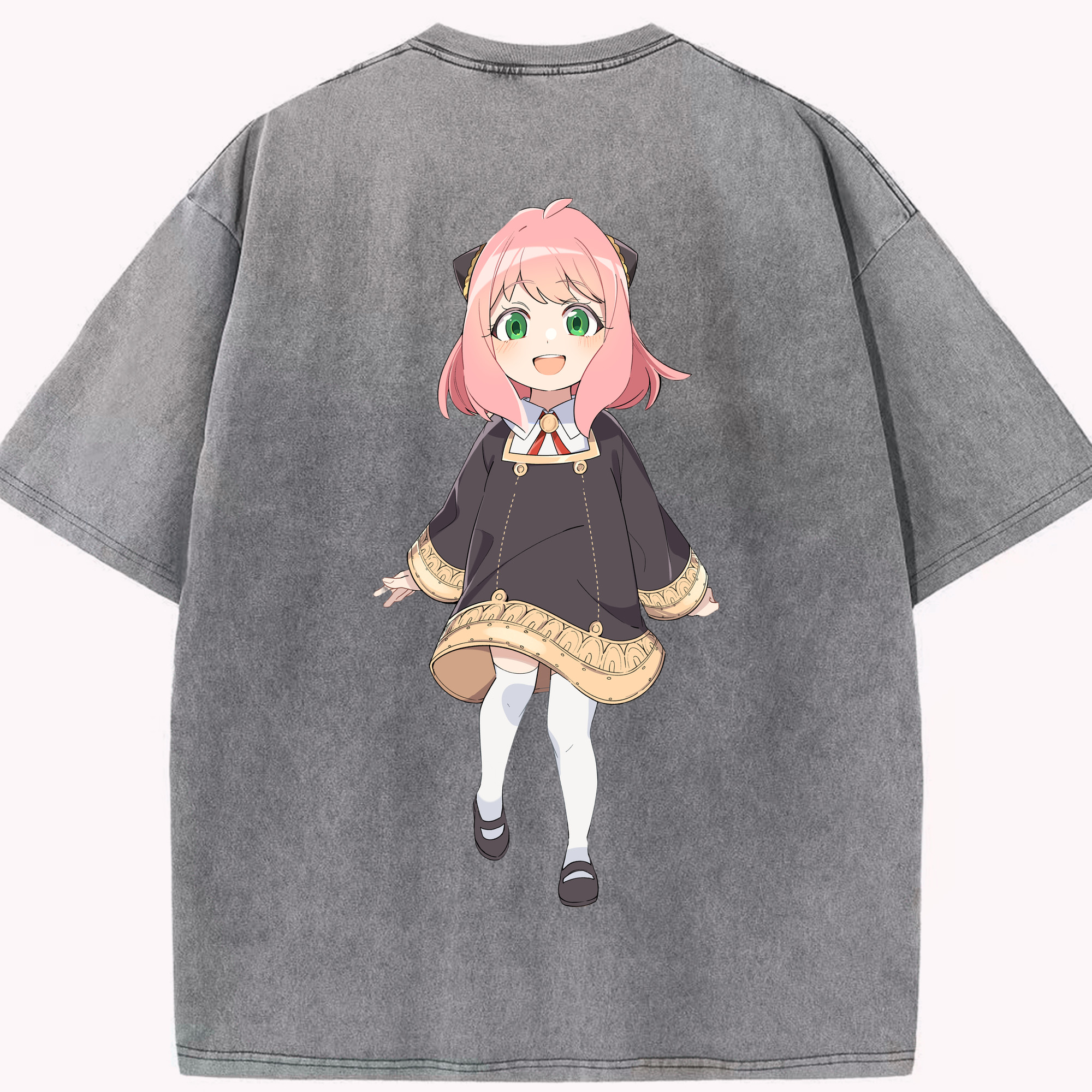 （画像用） SPY×FAMILY间谍家家酒 綿100% ヴィンテージ風 半袖Tシャツ（背面プリント）
