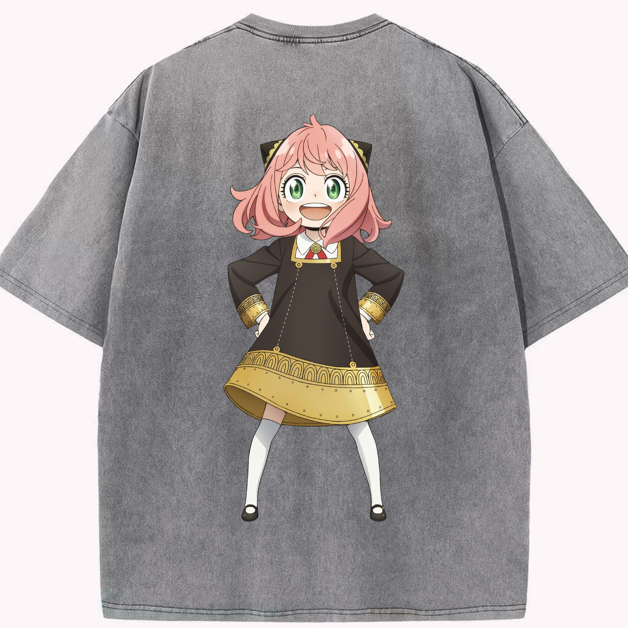 （画像用） SPY×FAMILY间谍家家酒 綿100% ヴィンテージ風 半袖Tシャツ（背面プリント）