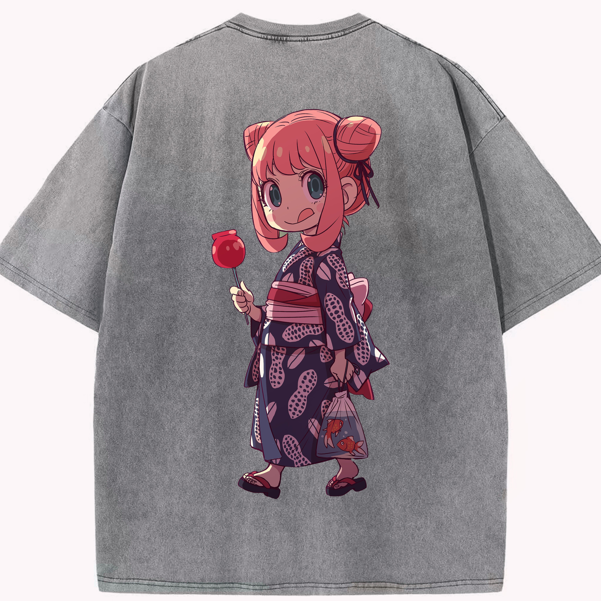 （画像用） SPY×FAMILY间谍家家酒 綿100% ヴィンテージ風 半袖Tシャツ（背面プリント）