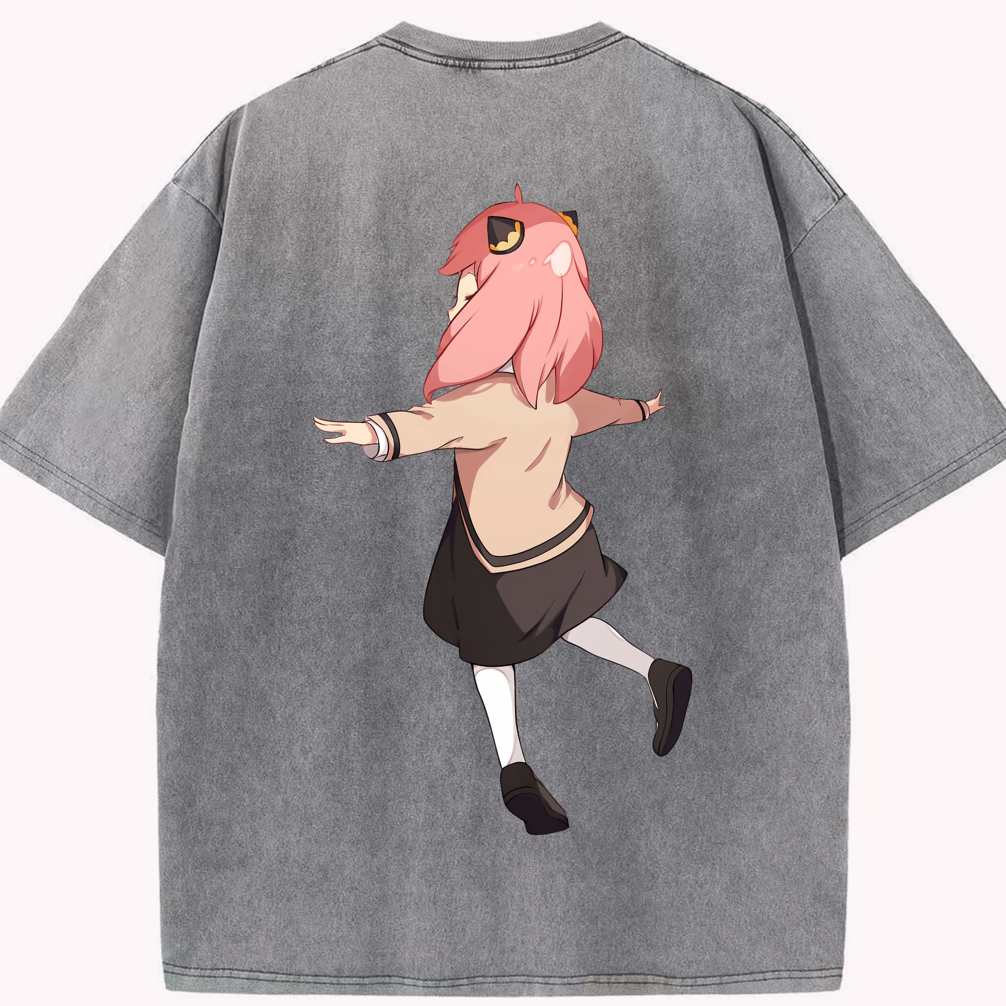 （画像用） SPY×FAMILY间谍家家酒 綿100% ヴィンテージ風 半袖Tシャツ（背面プリント）