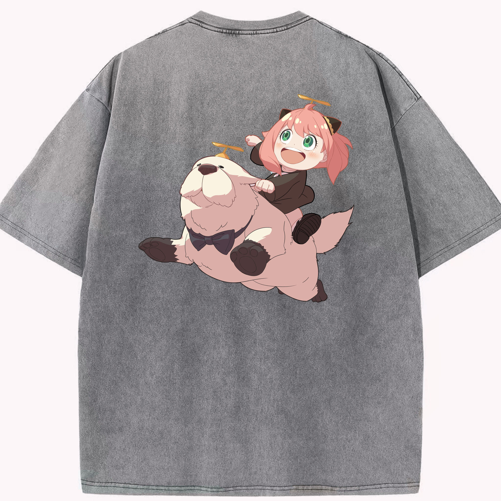 （画像用） SPY×FAMILY间谍家家酒 綿100% ヴィンテージ風 半袖Tシャツ（背面プリント）