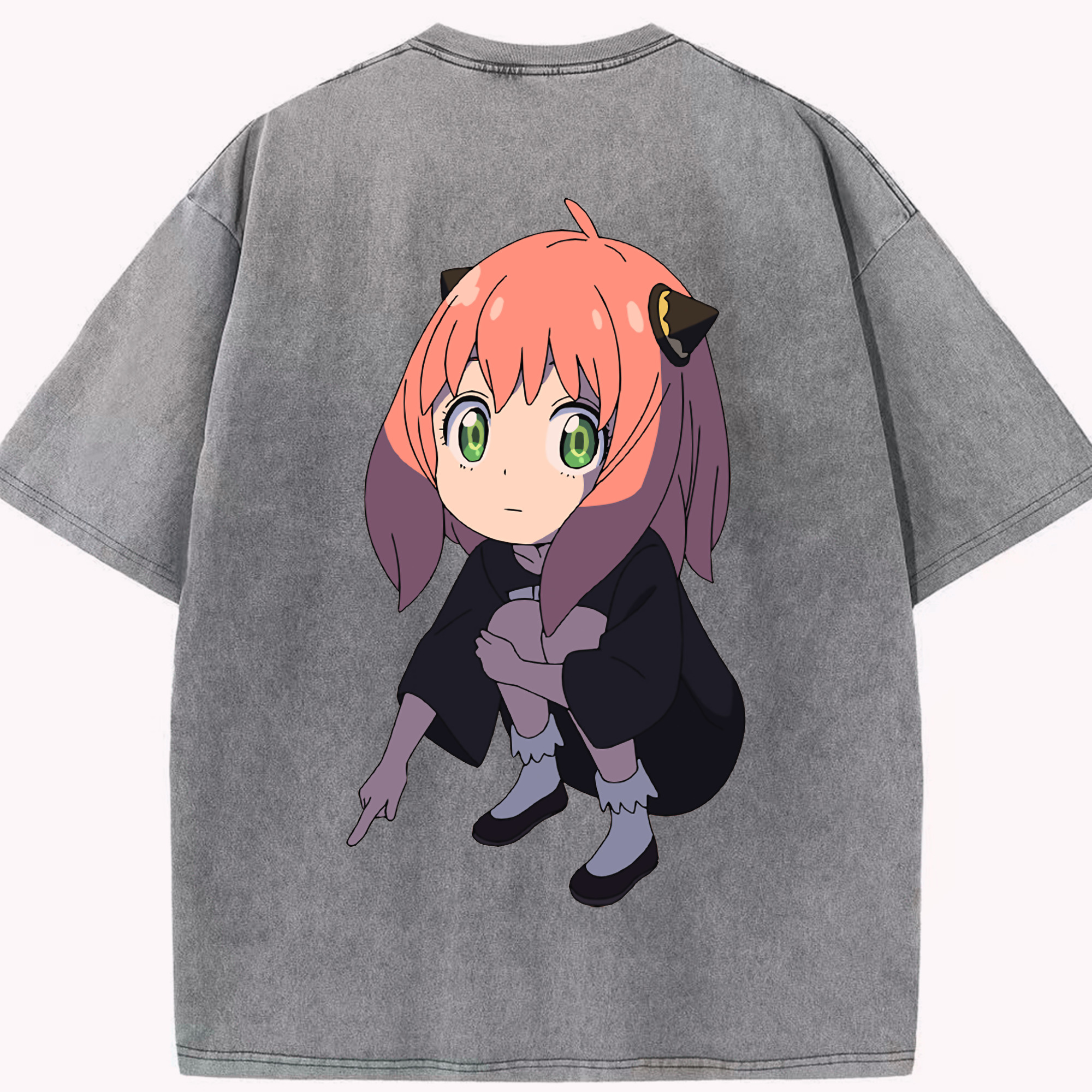 （画像用） SPY×FAMILY间谍家家酒 綿100% ヴィンテージ風 半袖Tシャツ（背面プリント）
