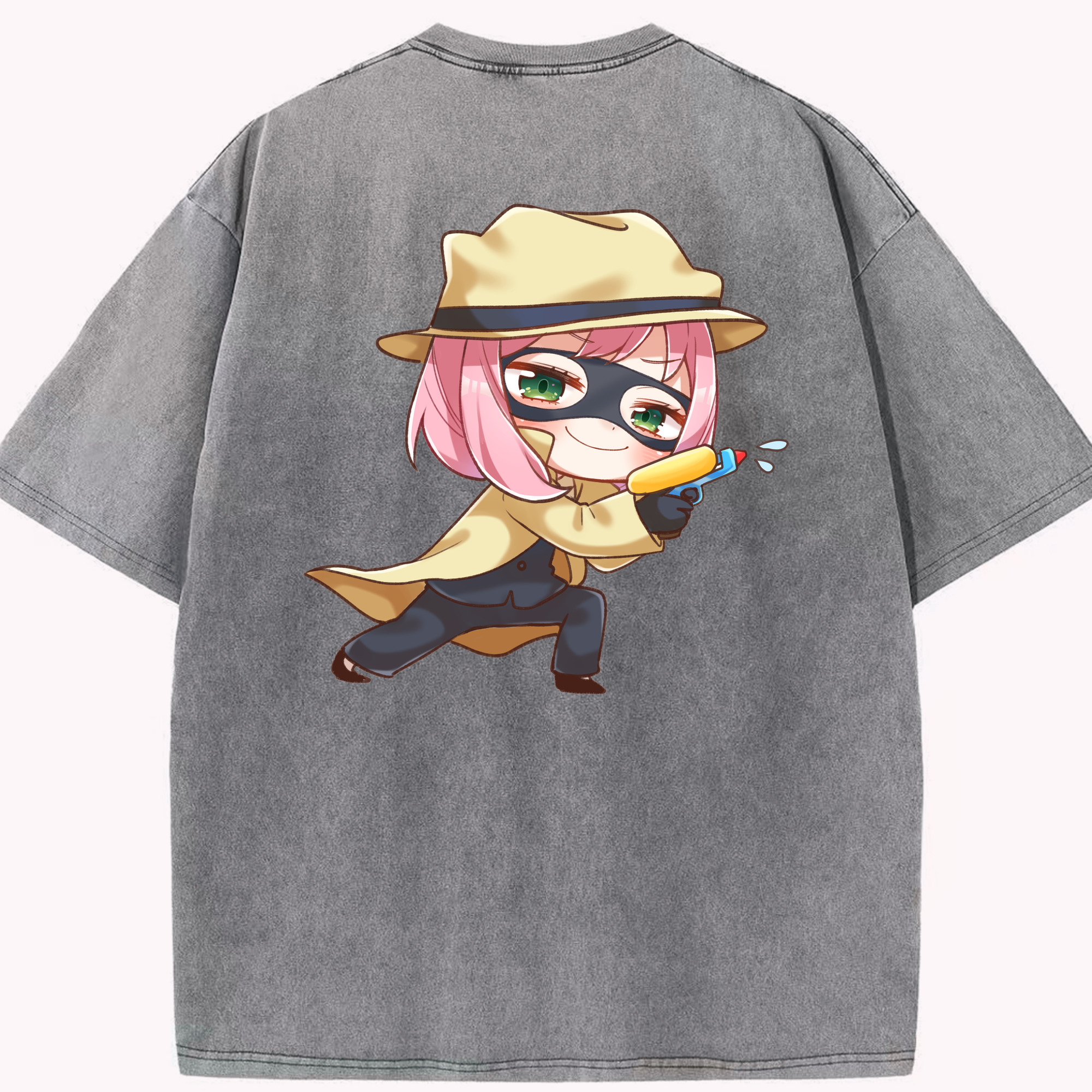 （画像用） SPY×FAMILY间谍家家酒 綿100% ヴィンテージ風 半袖Tシャツ（背面プリント）