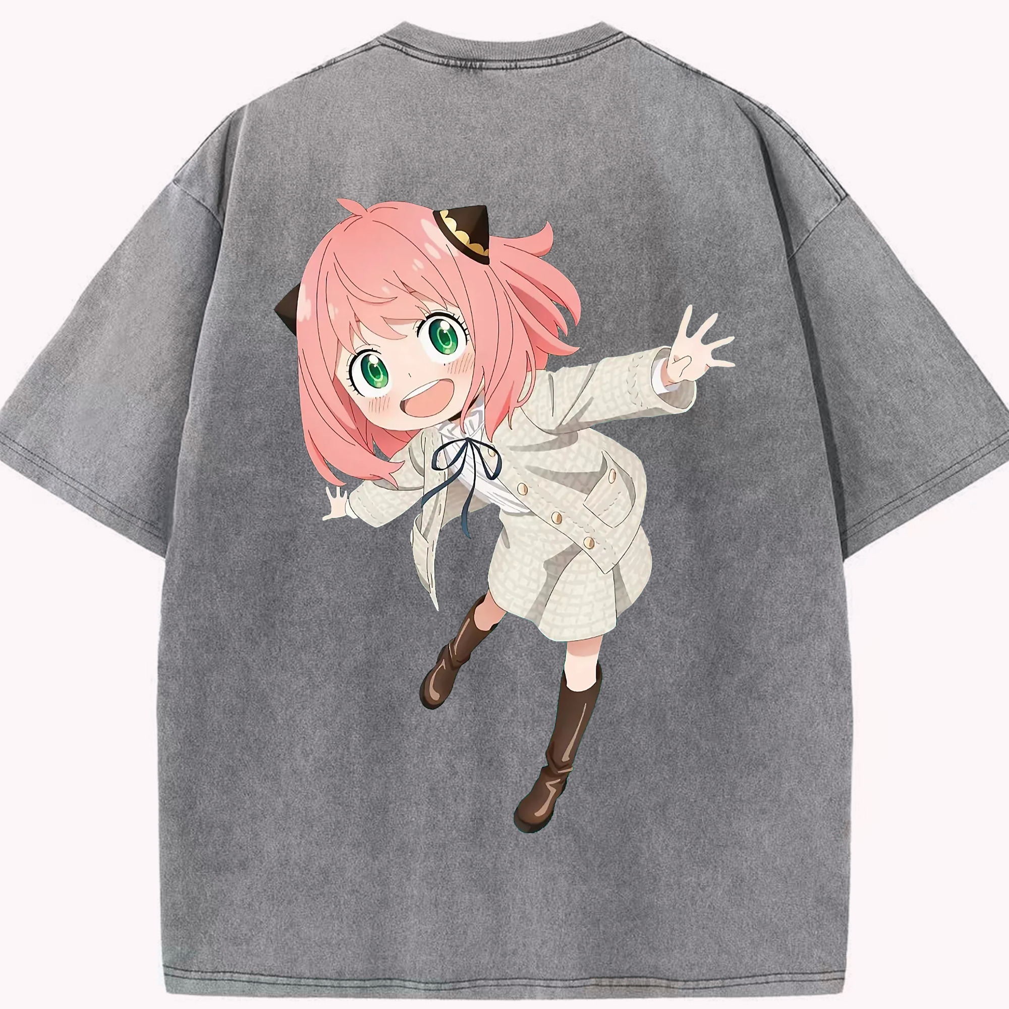 （画像用） SPY×FAMILY间谍家家酒 綿100% ヴィンテージ風 半袖Tシャツ（背面プリント）
