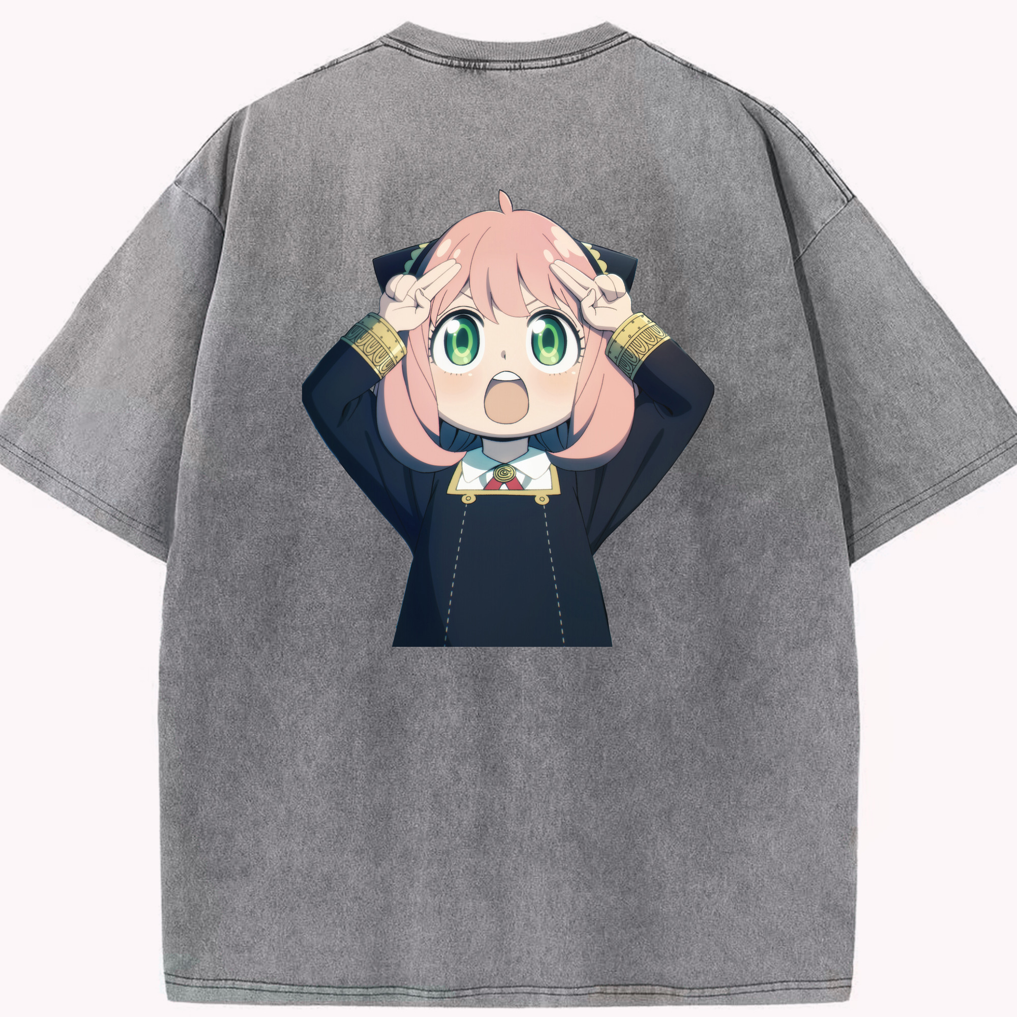 （画像用） SPY×FAMILY间谍家家酒 綿100% ヴィンテージ風 半袖Tシャツ（背面プリント）