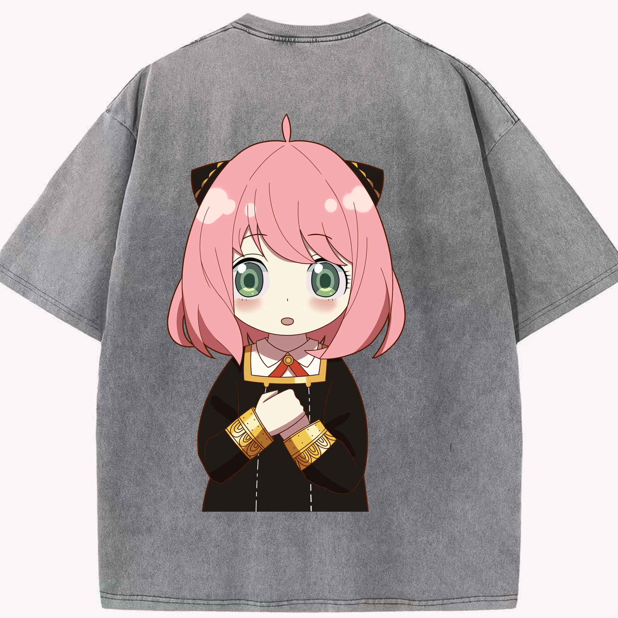（画像用） SPY×FAMILY间谍家家酒 綿100% ヴィンテージ風 半袖Tシャツ（背面プリント）