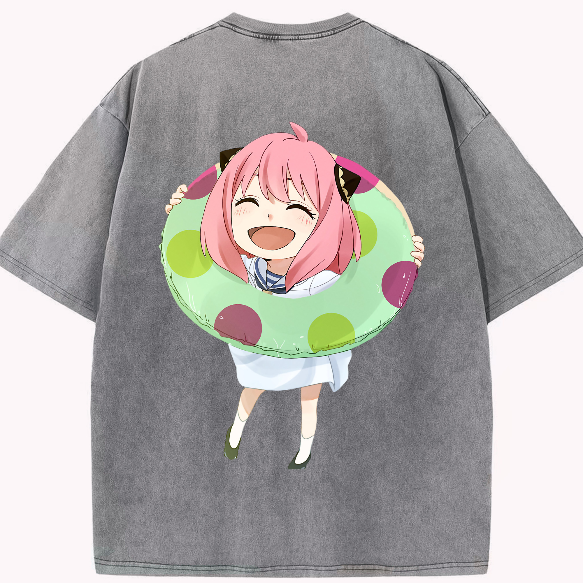 （画像用） SPY×FAMILY间谍家家酒 綿100% ヴィンテージ風 半袖Tシャツ（背面プリント）