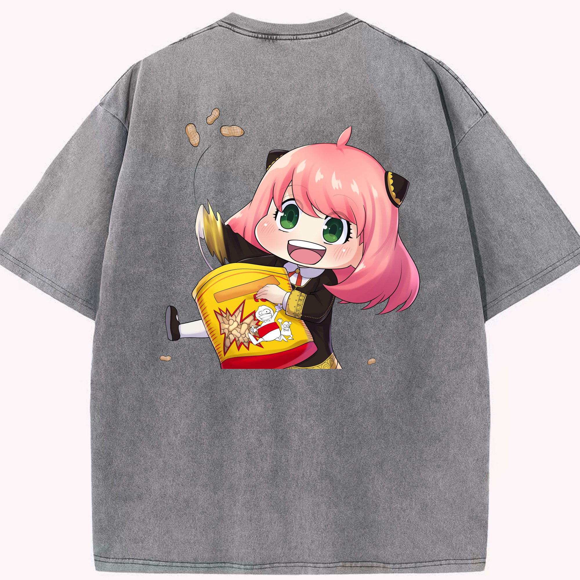 （画像用） SPY×FAMILY间谍家家酒 綿100% ヴィンテージ風 半袖Tシャツ（背面プリント）