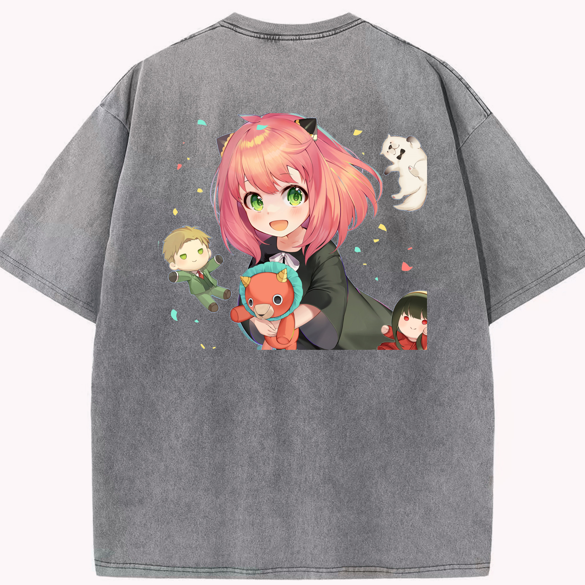 （画像用） SPY×FAMILY间谍家家酒 綿100% ヴィンテージ風 半袖Tシャツ（背面プリント）