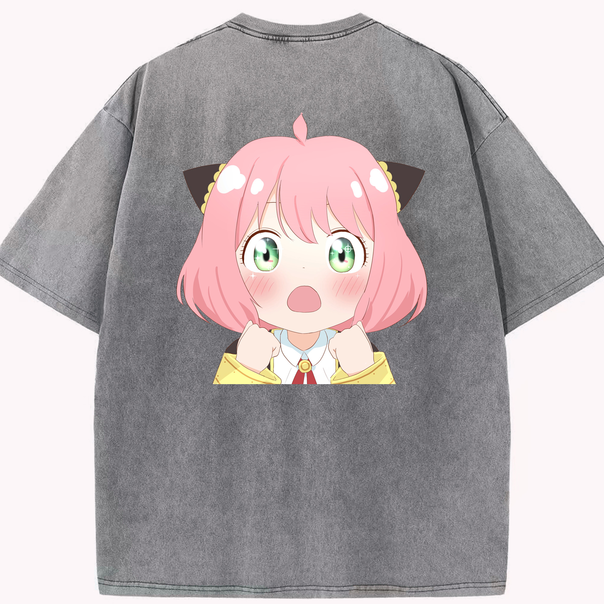 （画像用） SPY×FAMILY间谍家家酒 綿100% ヴィンテージ風 半袖Tシャツ（背面プリント）