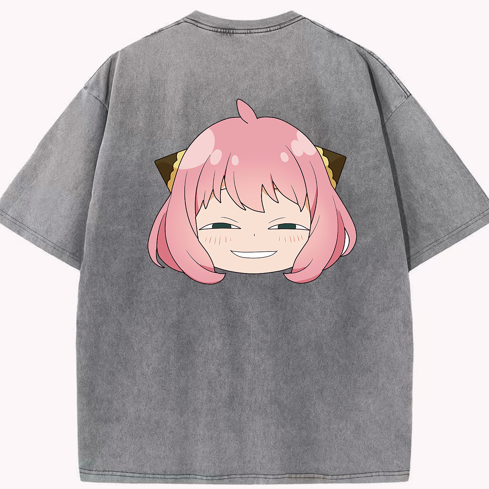 （画像用） SPY×FAMILY间谍家家酒 綿100% ヴィンテージ風 半袖Tシャツ（背面プリント）