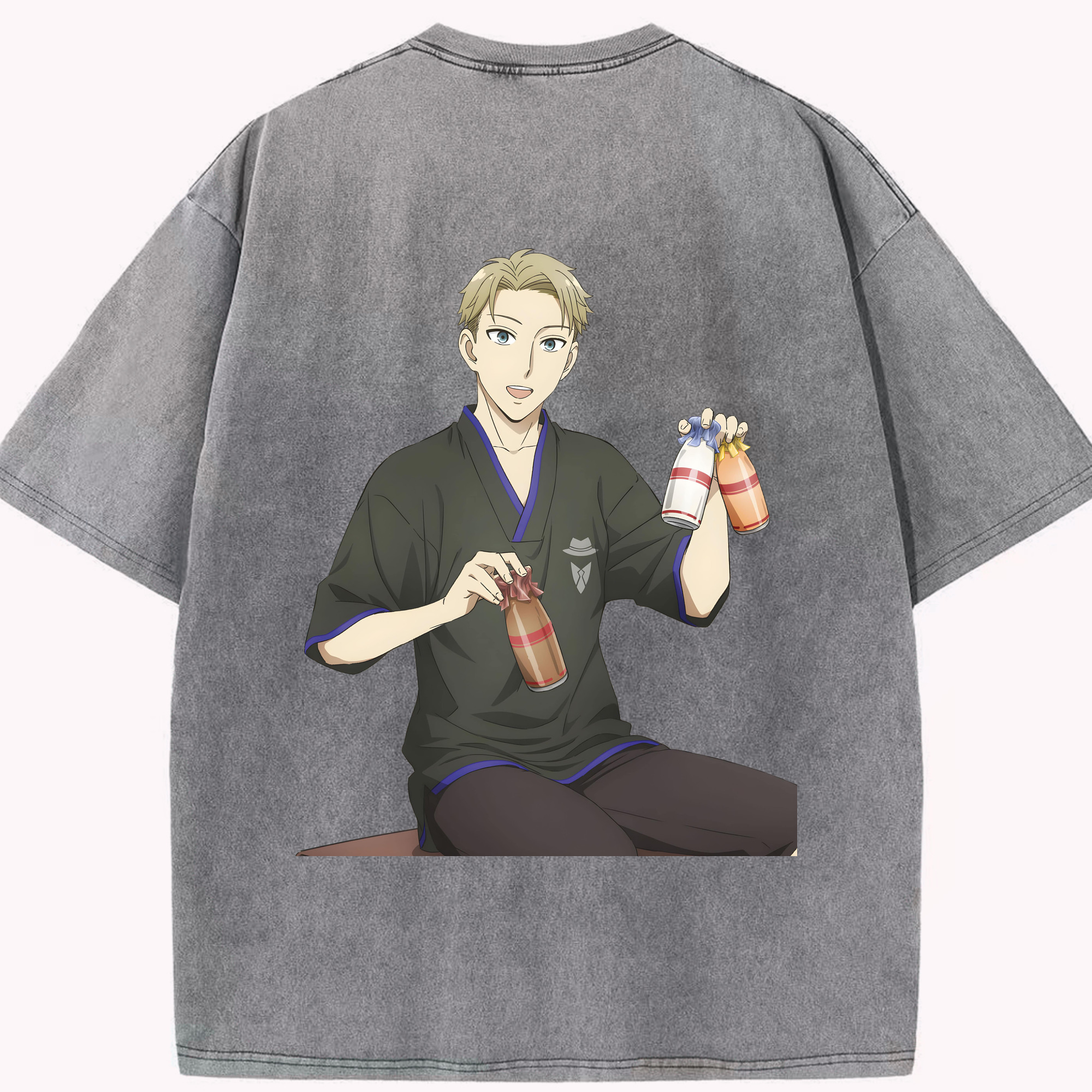 （画像用） SPY×FAMILY间谍家家酒 綿100% ヴィンテージ風 半袖Tシャツ（背面プリント）