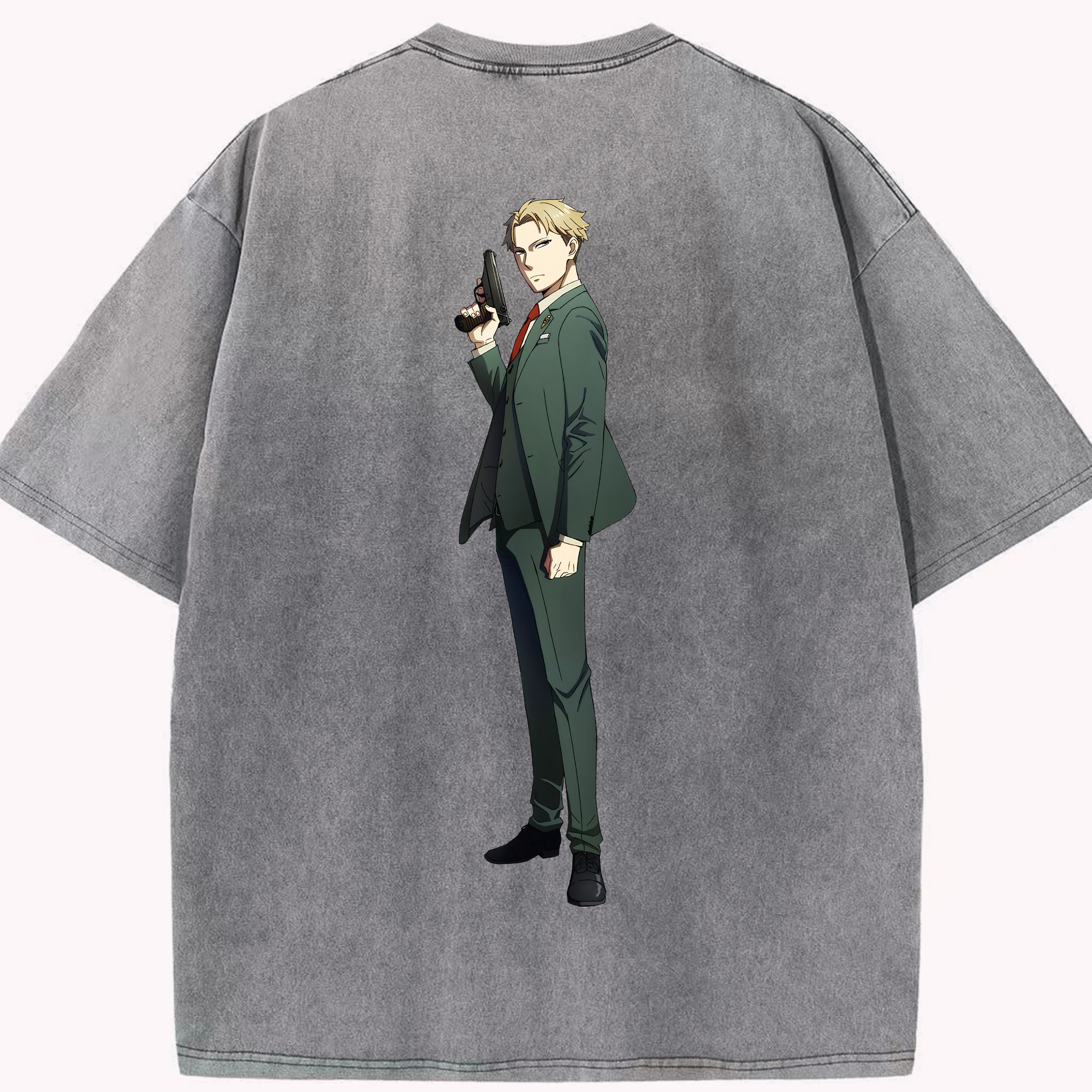 （画像用） SPY×FAMILY间谍家家酒 綿100% ヴィンテージ風 半袖Tシャツ（背面プリント）