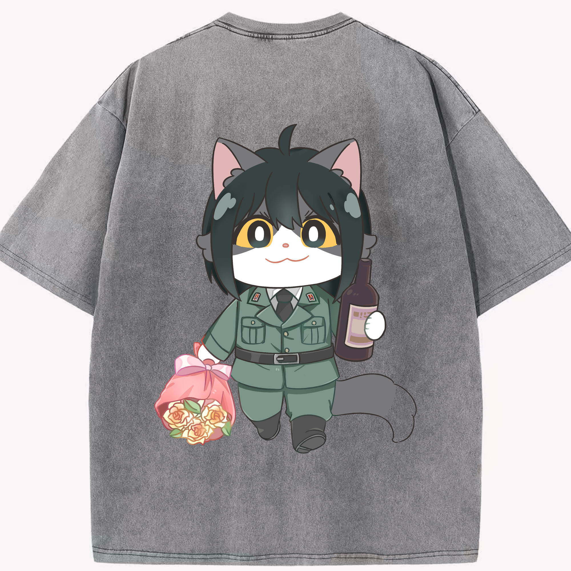（画像用） SPY×FAMILY间谍家家酒 綿100% ヴィンテージ風 半袖Tシャツ（背面プリント）