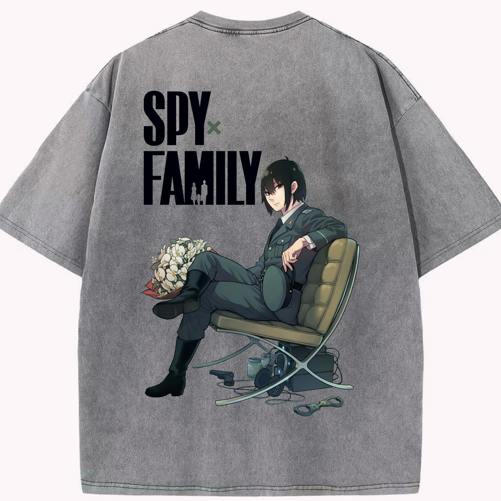 （画像用） SPY×FAMILY间谍家家酒 綿100% ヴィンテージ風 半袖Tシャツ（背面プリント）