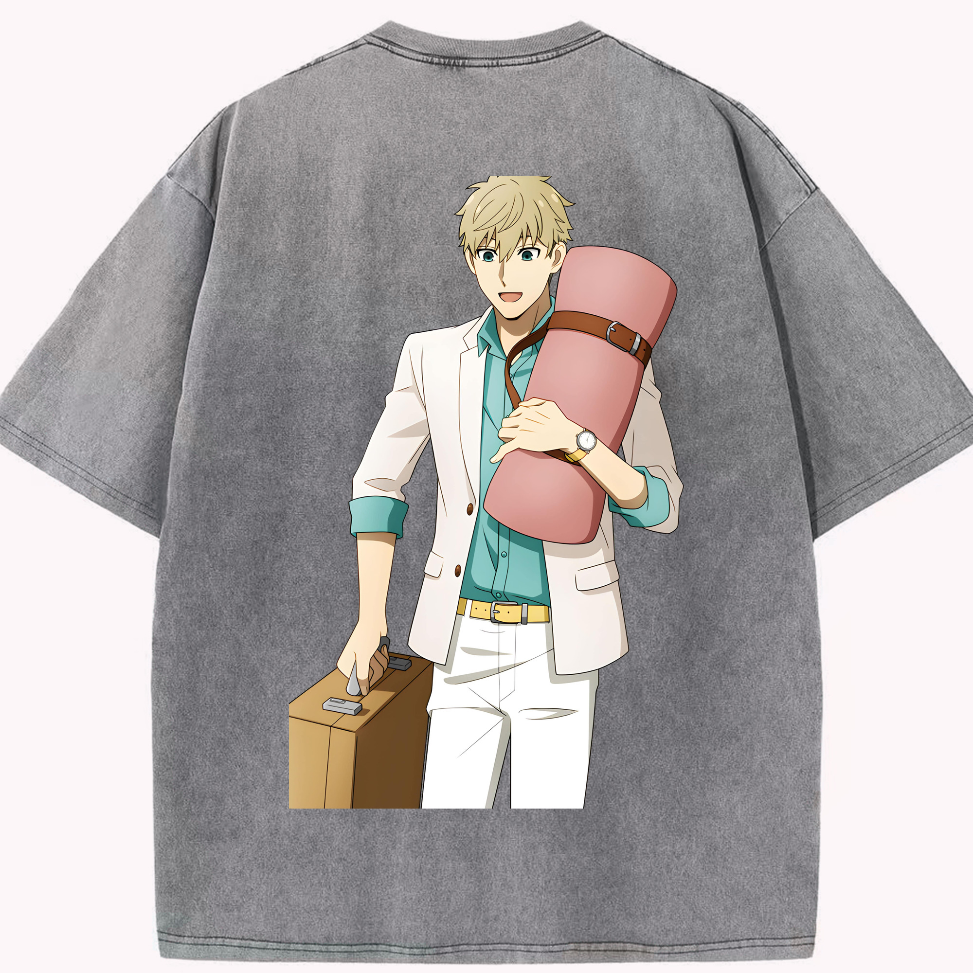 （画像用） SPY×FAMILY间谍家家酒 綿100% ヴィンテージ風 半袖Tシャツ（背面プリント）