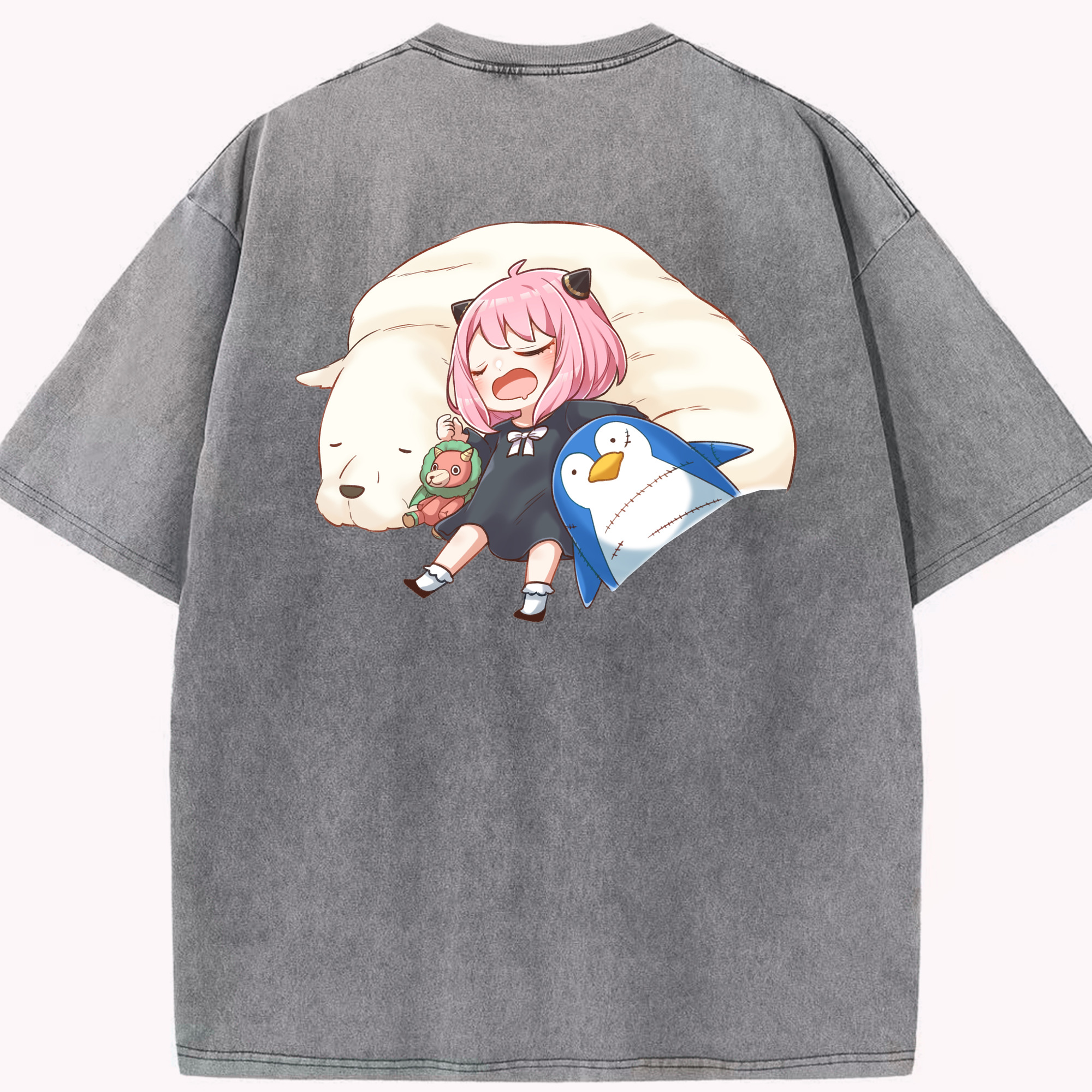 （画像用） SPY×FAMILY间谍家家酒 綿100% ヴィンテージ風 半袖Tシャツ（背面プリント）