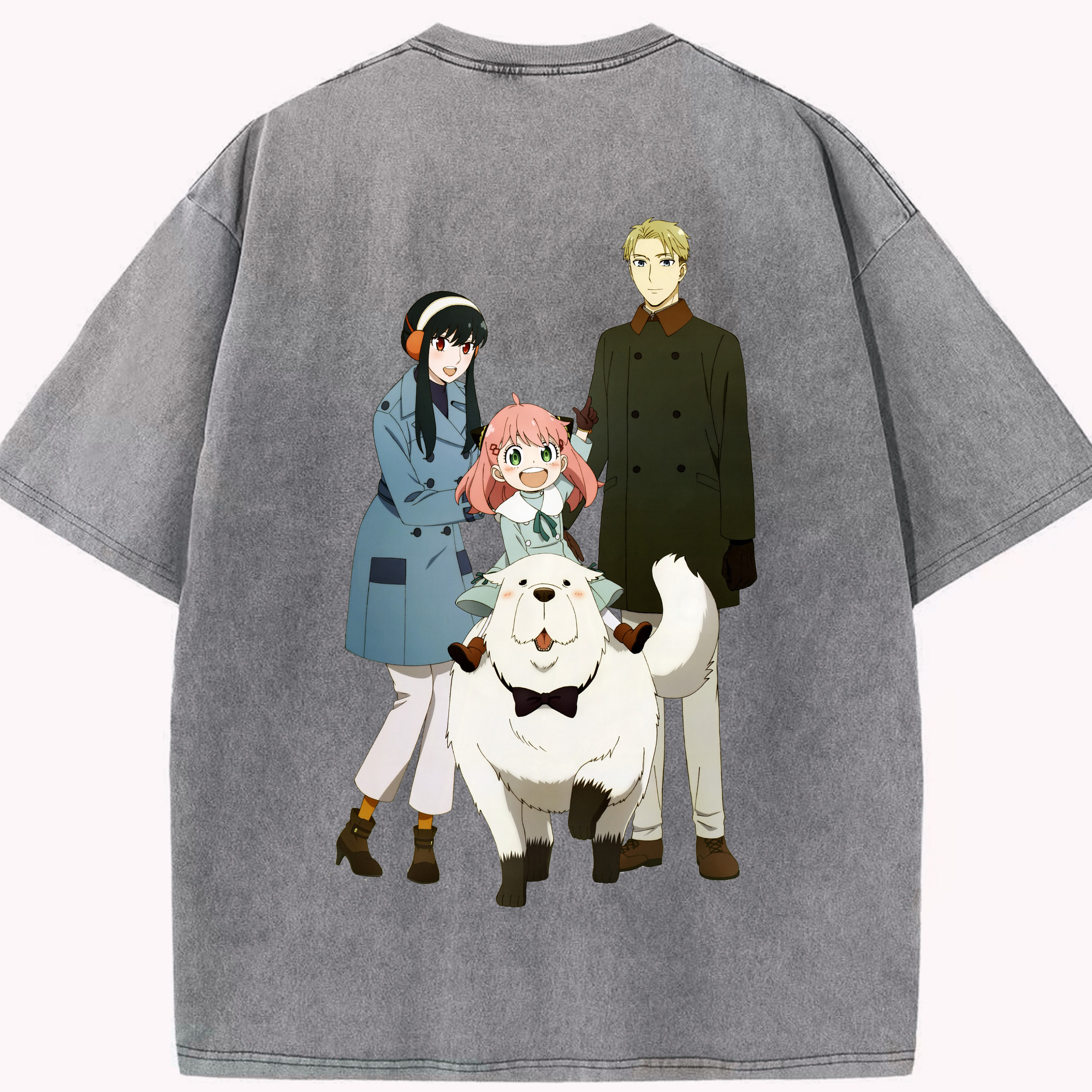 （画像用） SPY×FAMILY间谍家家酒 綿100% ヴィンテージ風 半袖Tシャツ（背面プリント）
