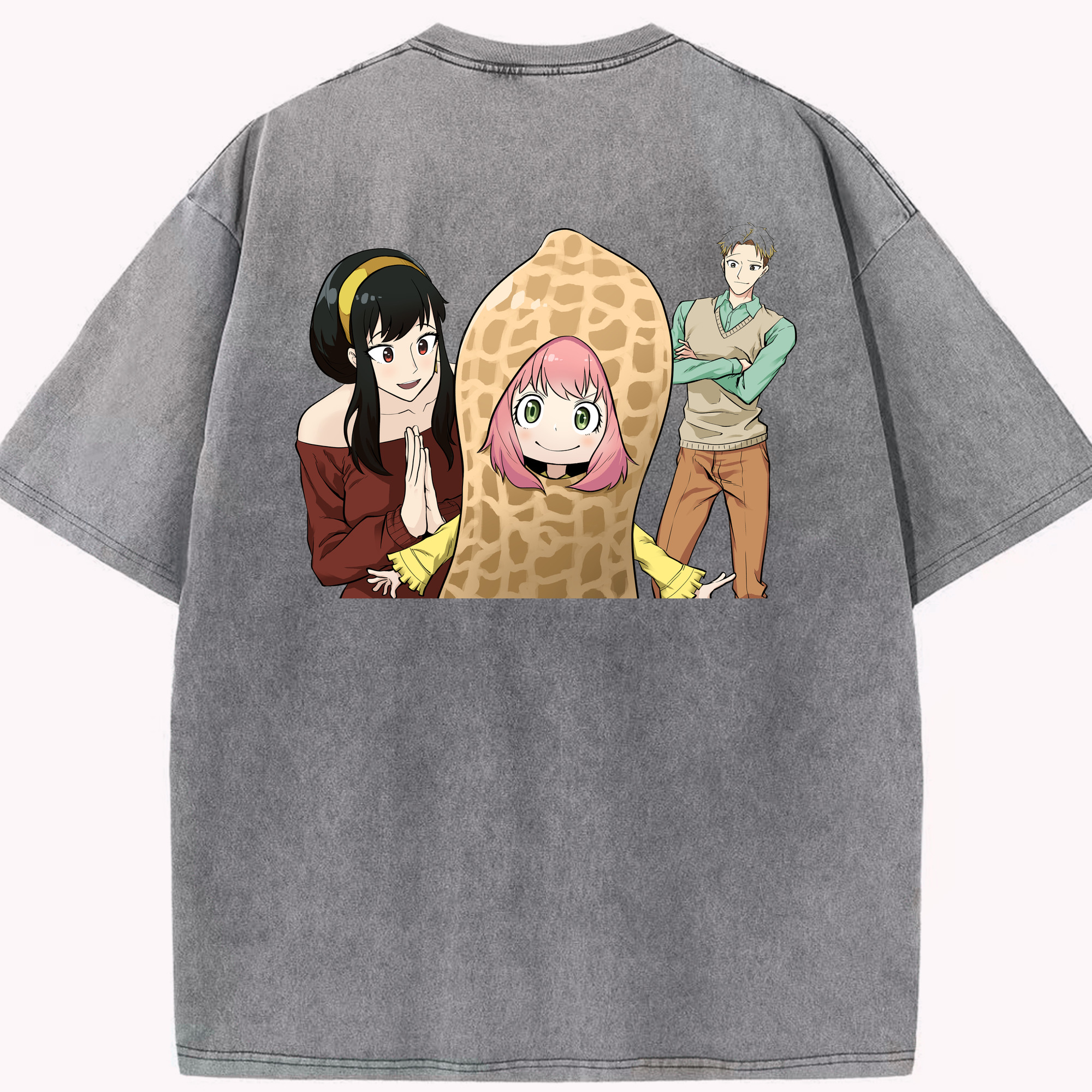 （画像用） SPY×FAMILY间谍家家酒 綿100% ヴィンテージ風 半袖Tシャツ（背面プリント）