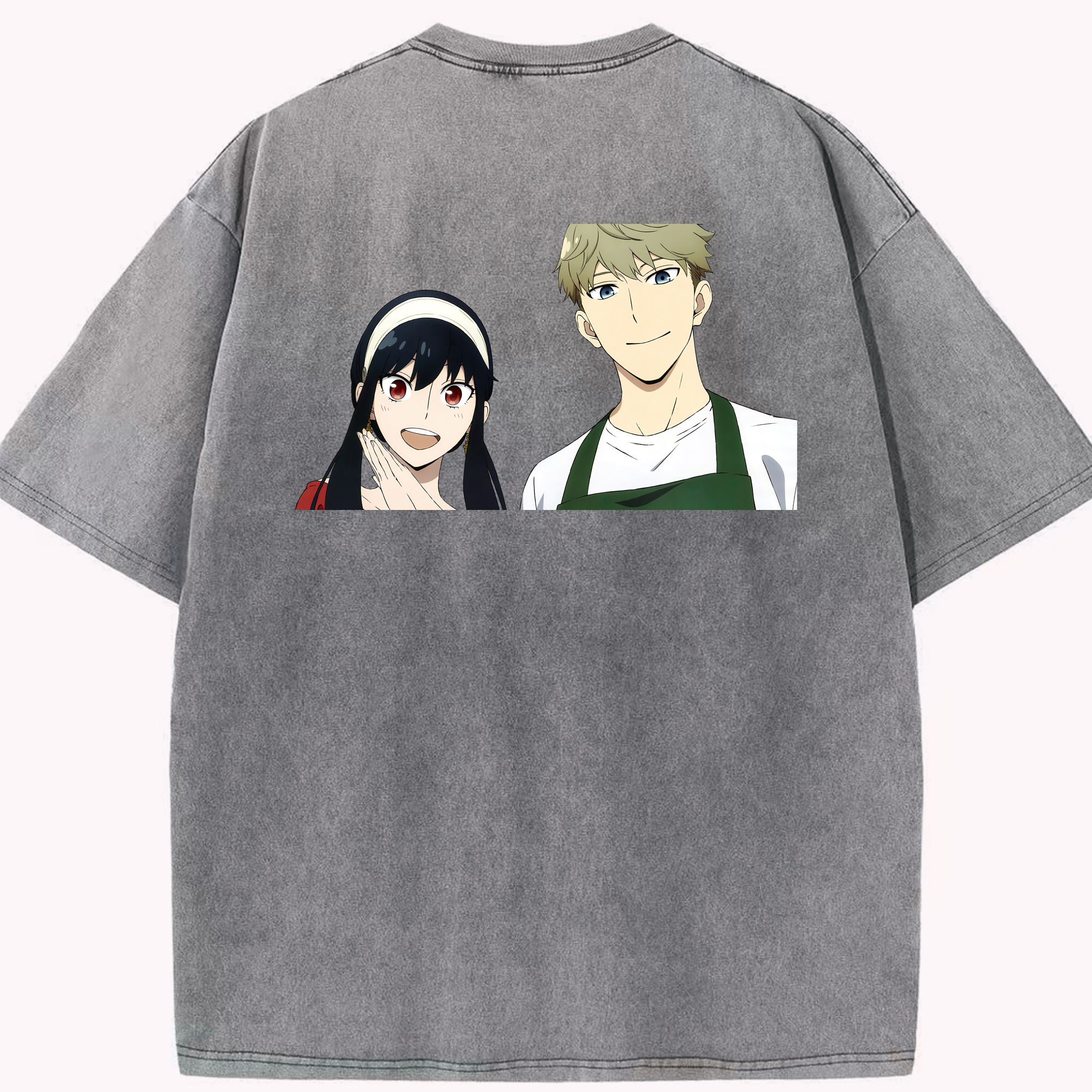 （画像用） SPY×FAMILY间谍家家酒 綿100% ヴィンテージ風 半袖Tシャツ（背面プリント）
