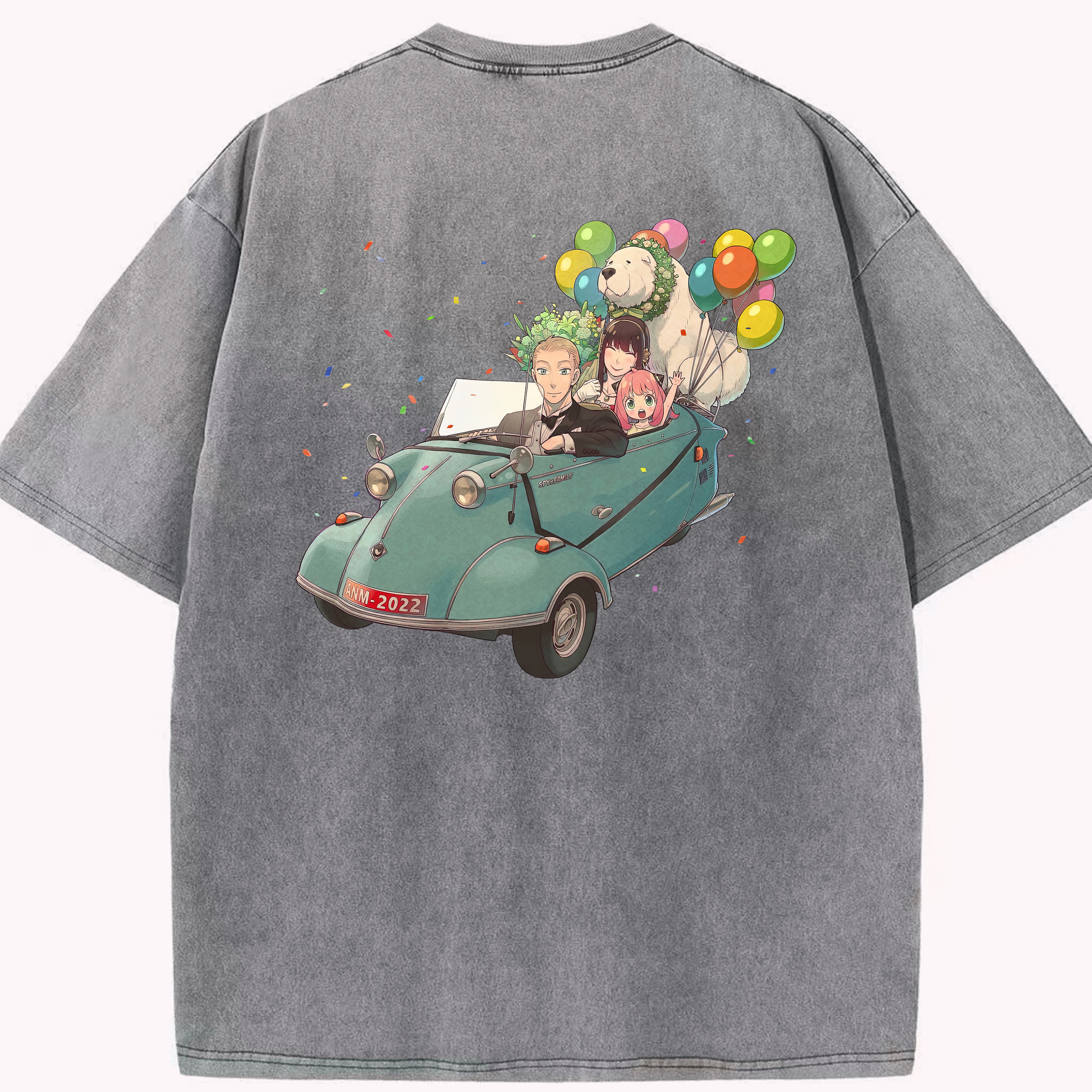 （画像用） SPY×FAMILY间谍家家酒 綿100% ヴィンテージ風 半袖Tシャツ（背面プリント）