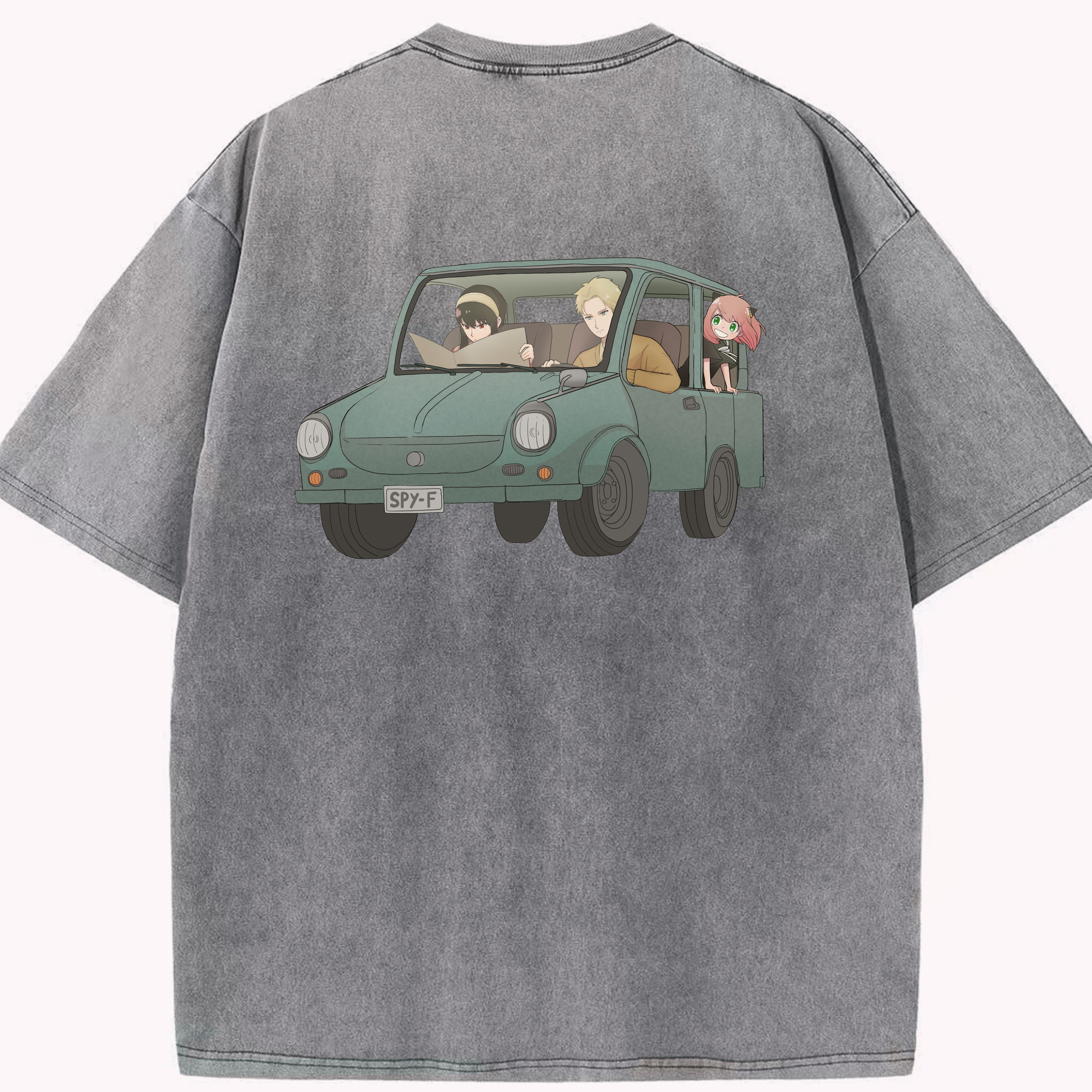 （画像用） SPY×FAMILY间谍家家酒 綿100% ヴィンテージ風 半袖Tシャツ（背面プリント）