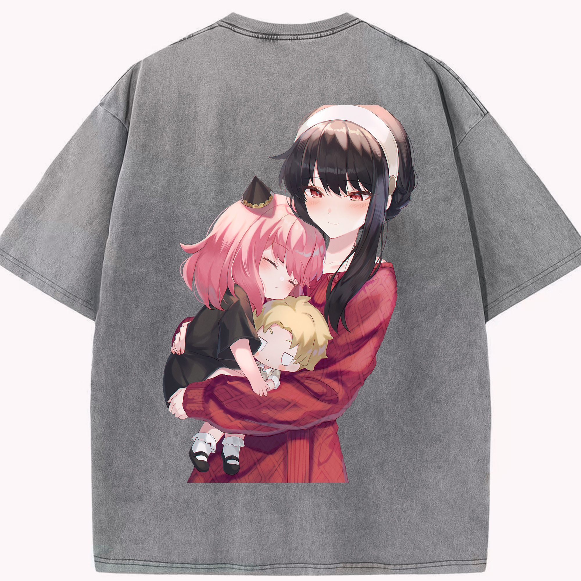 （画像用） SPY×FAMILY间谍家家酒 綿100% ヴィンテージ風 半袖Tシャツ（背面プリント）