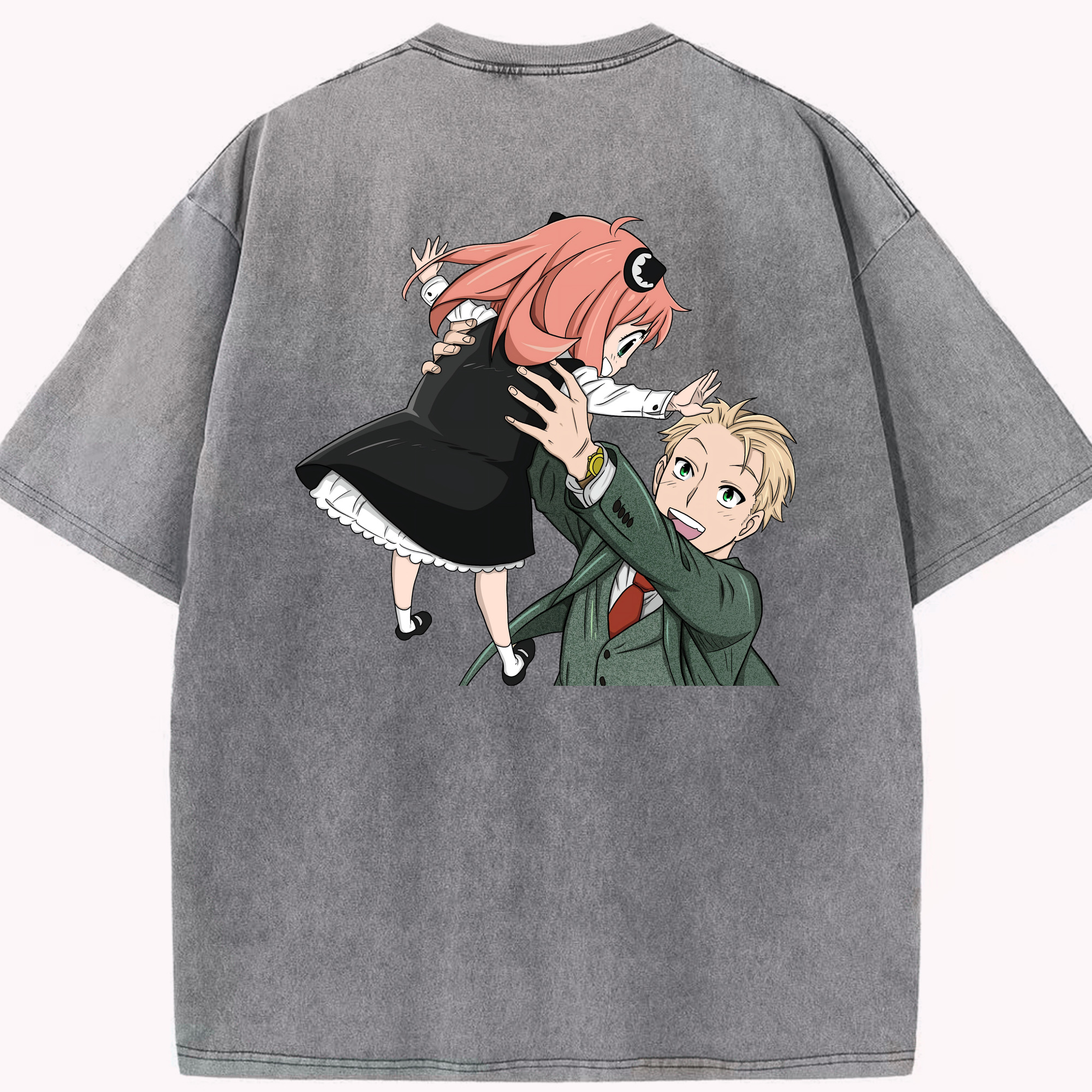 （画像用） SPY×FAMILY间谍家家酒 綿100% ヴィンテージ風 半袖Tシャツ（背面プリント）