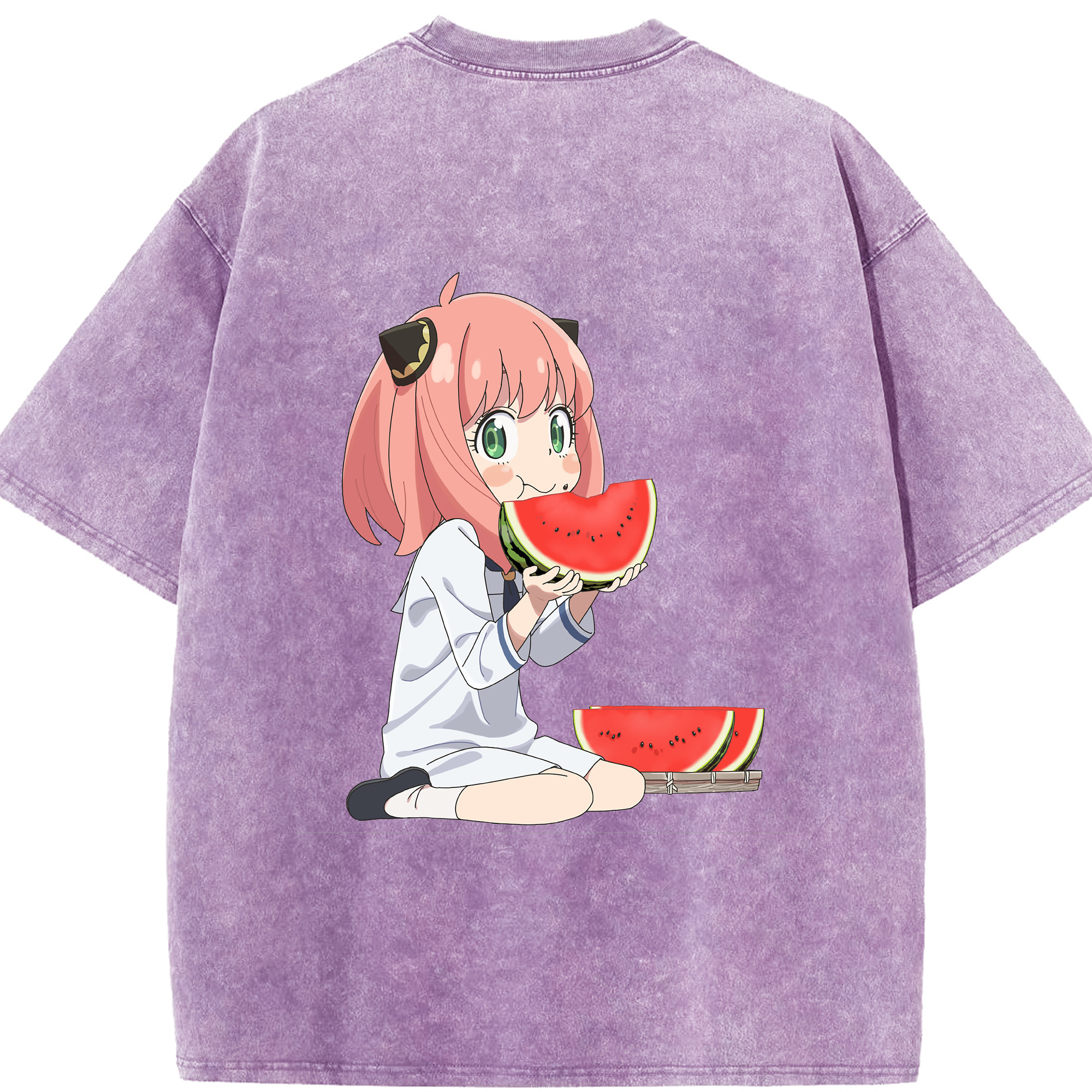 （画像用） SPY×FAMILY间谍家家酒 綿100% ヴィンテージ風 半袖Tシャツ（背面プリント）