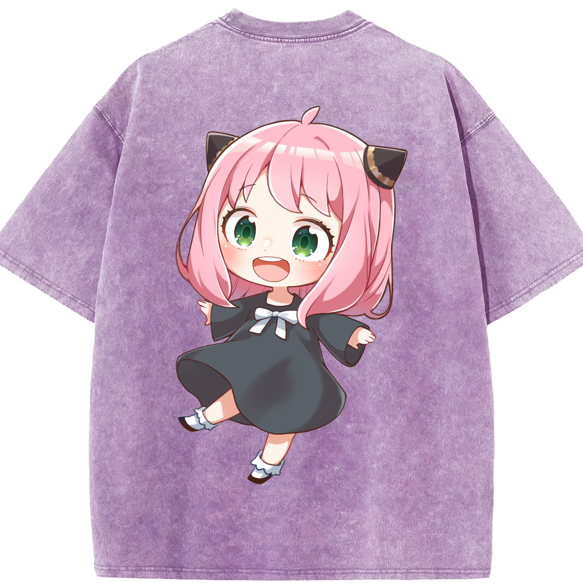 （画像用） SPY×FAMILY间谍家家酒 綿100% ヴィンテージ風 半袖Tシャツ（背面プリント）