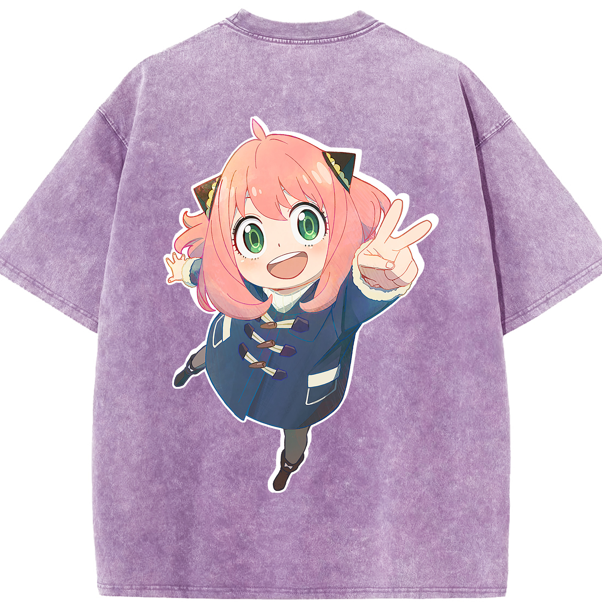（画像用） SPY×FAMILY间谍家家酒 綿100% ヴィンテージ風 半袖Tシャツ（背面プリント）