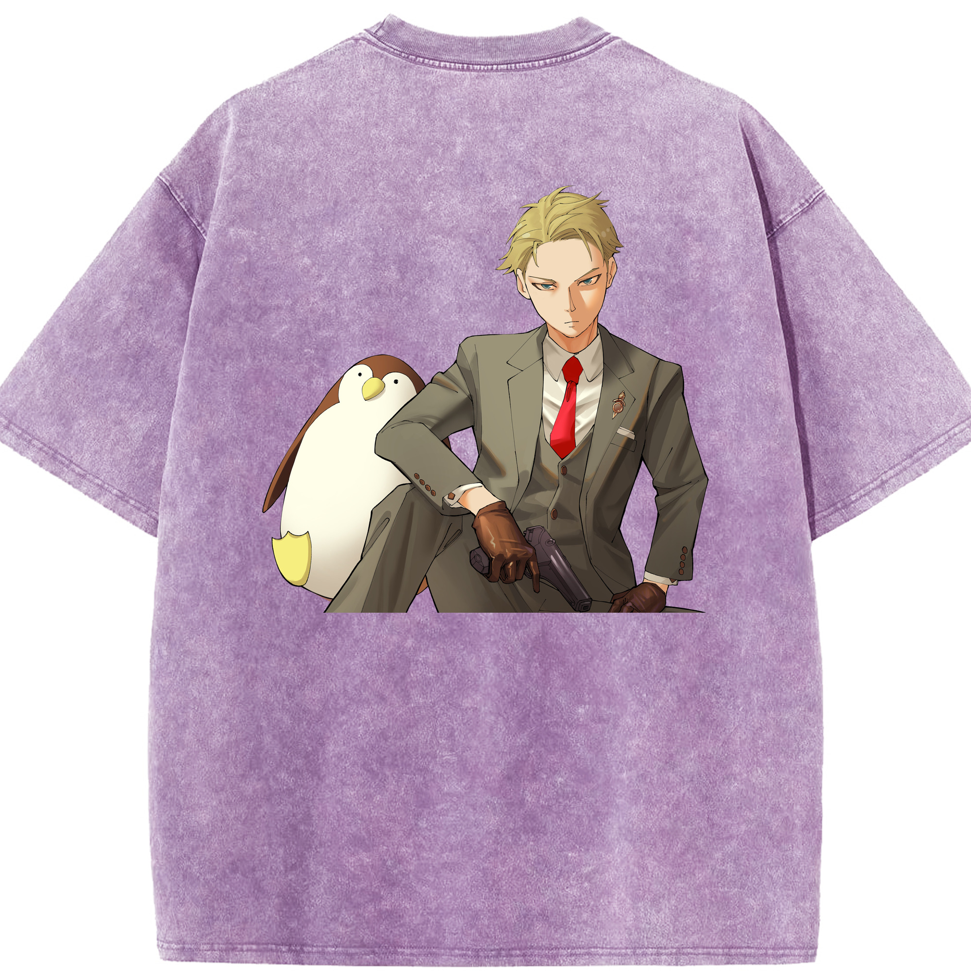 （画像用） SPY×FAMILY间谍家家酒 綿100% ヴィンテージ風 半袖Tシャツ（背面プリント）
