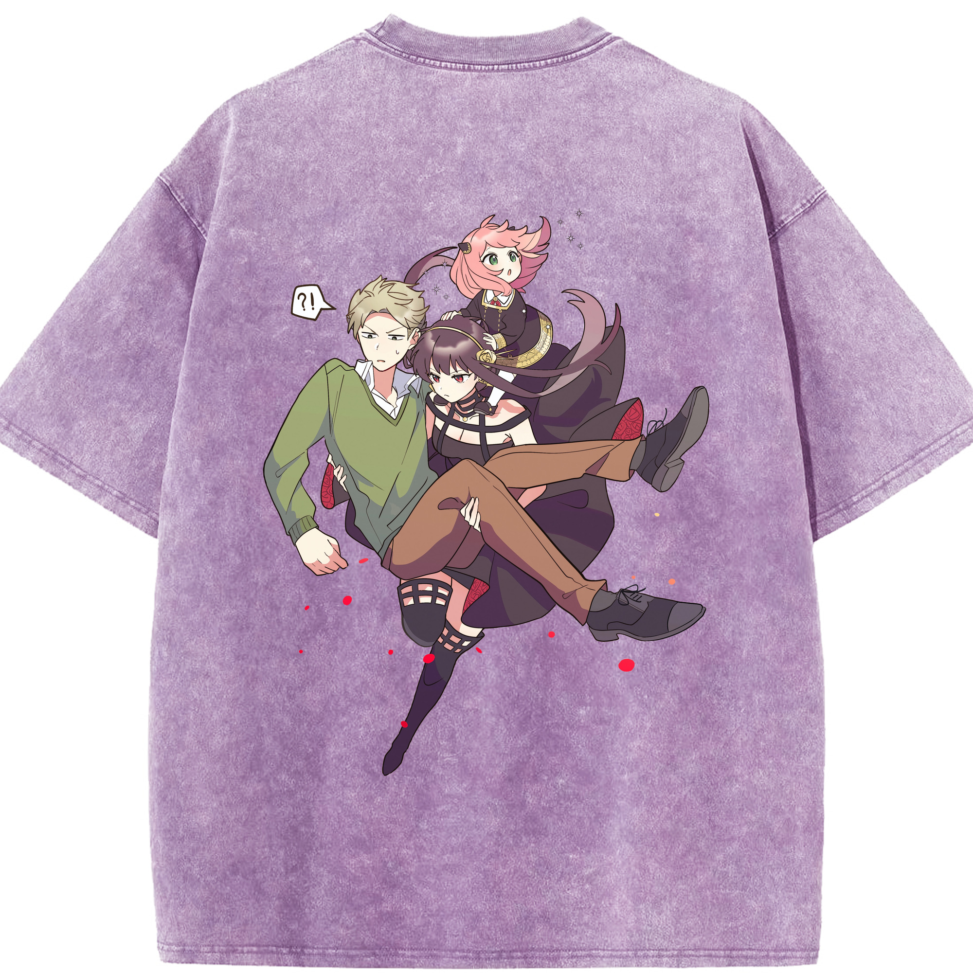 （画像用） SPY×FAMILY间谍家家酒 綿100% ヴィンテージ風 半袖Tシャツ（背面プリント）