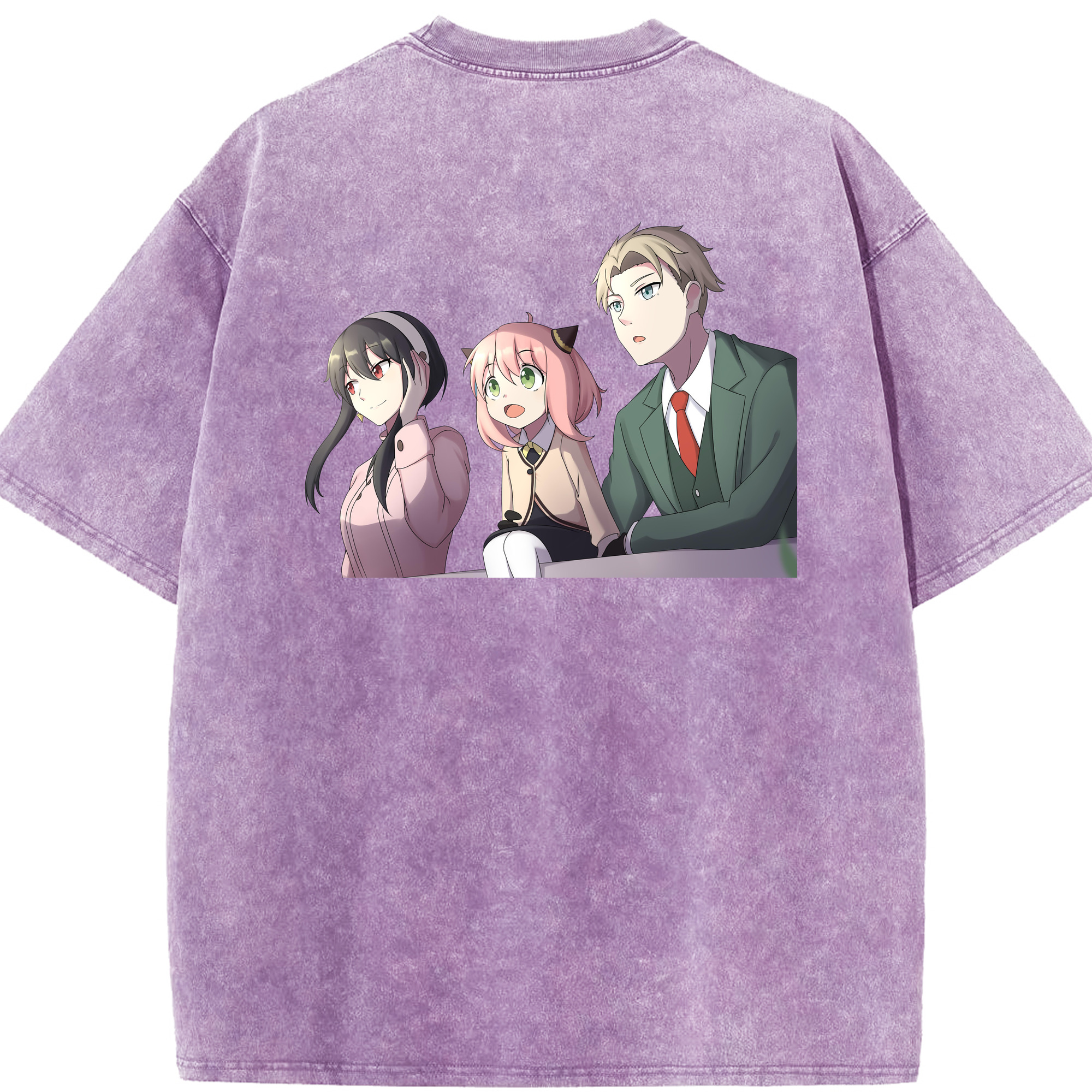 （画像用） SPY×FAMILY间谍家家酒 綿100% ヴィンテージ風 半袖Tシャツ（背面プリント）