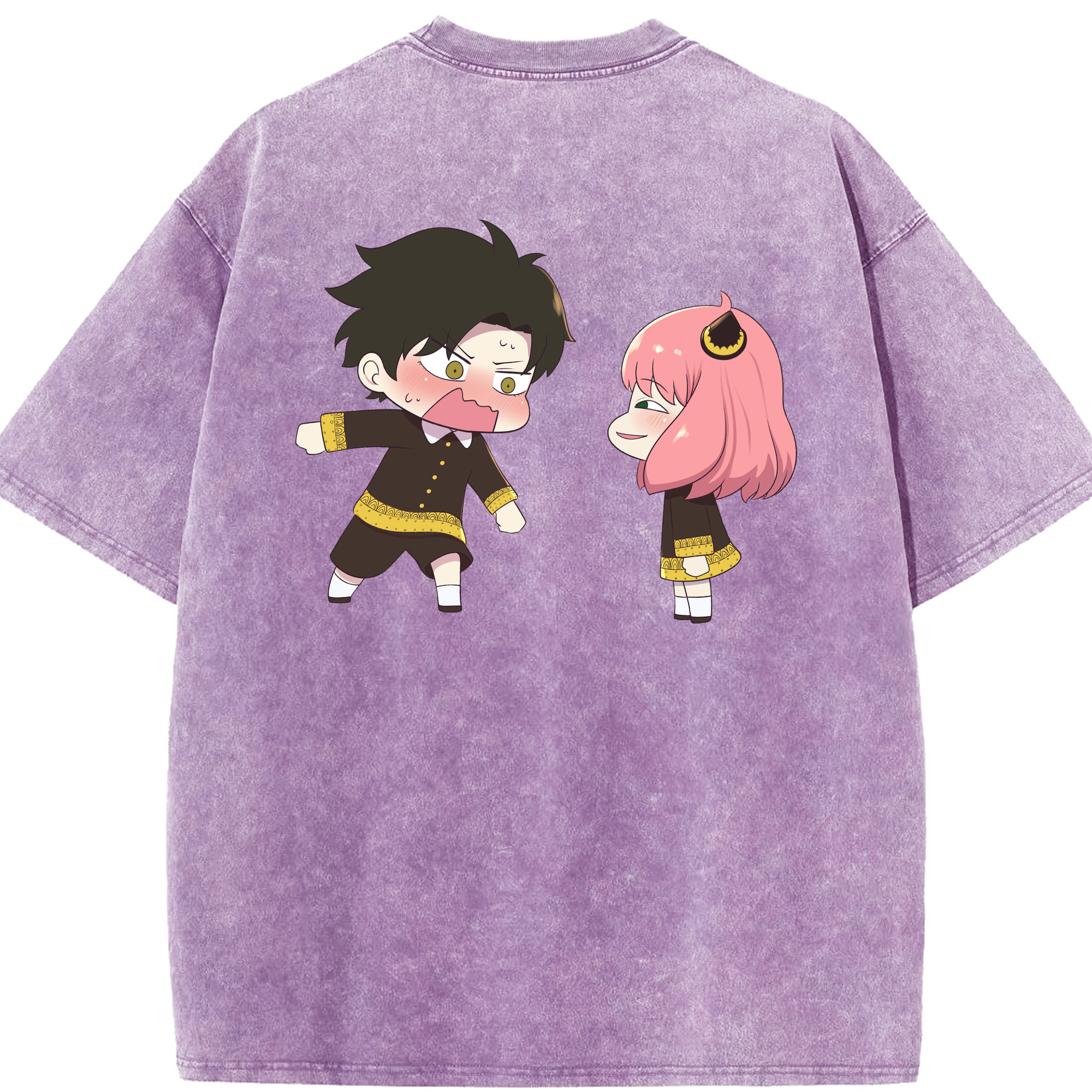 （画像用） SPY×FAMILY间谍家家酒 綿100% ヴィンテージ風 半袖Tシャツ（背面プリント）