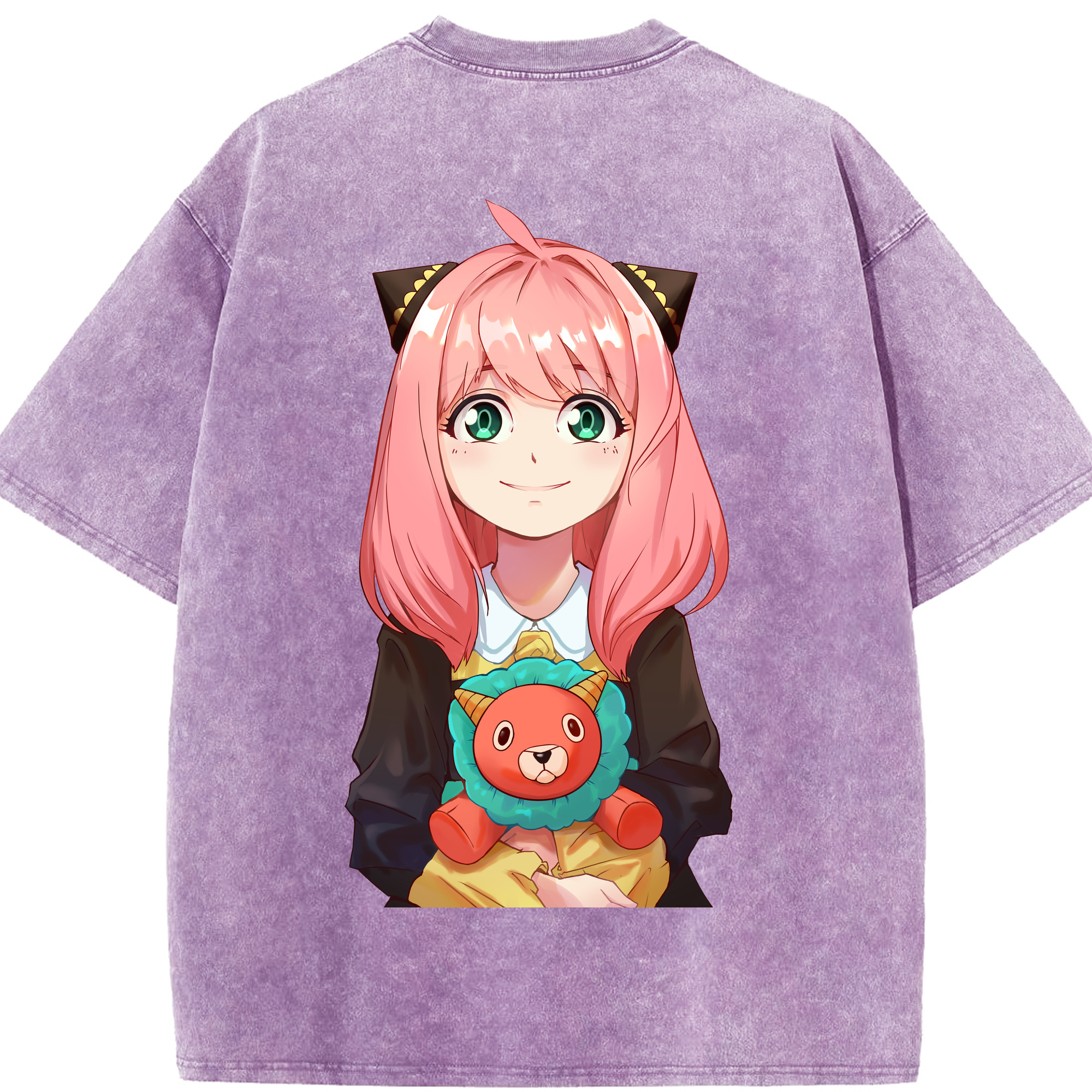（画像用） SPY×FAMILY间谍家家酒 綿100% ヴィンテージ風 半袖Tシャツ（背面プリント）